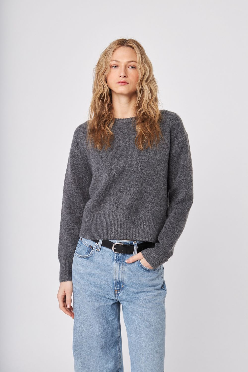 John &amp; Jenn Wilfred Crew Neck Sweater, Color: Granite, Size: XS