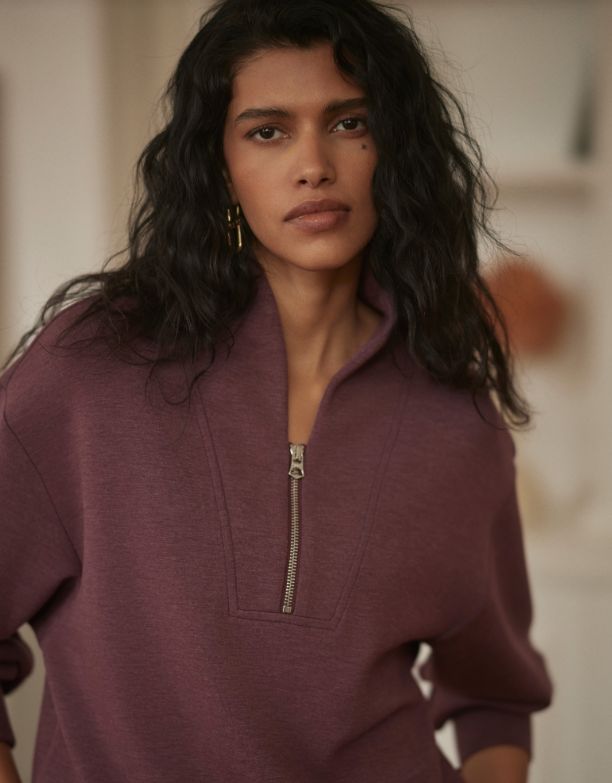 Varley Davidson Quarter-Zip in Sassafras Marl