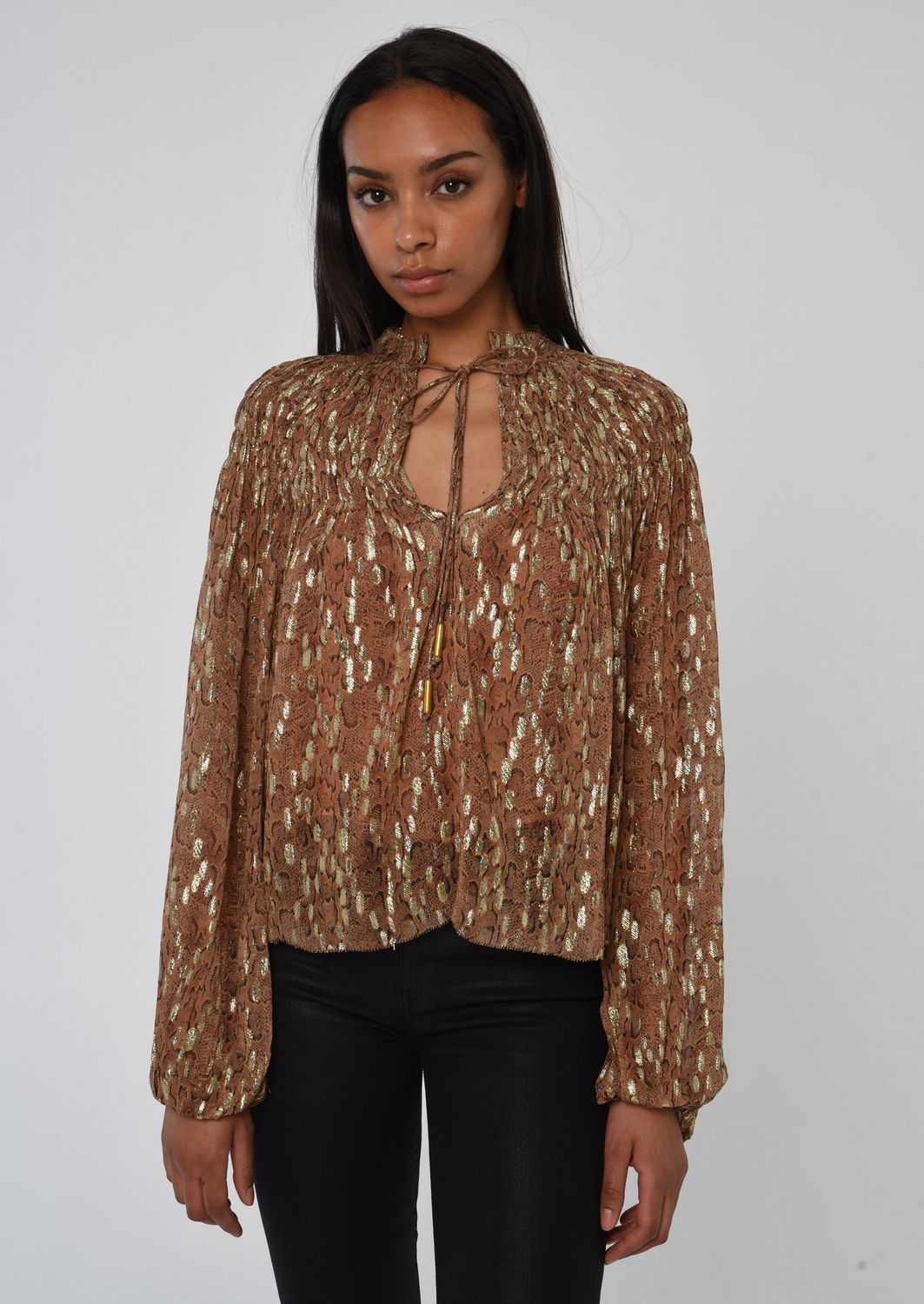 Love The Label Meredith Blouse in Cavalier Python