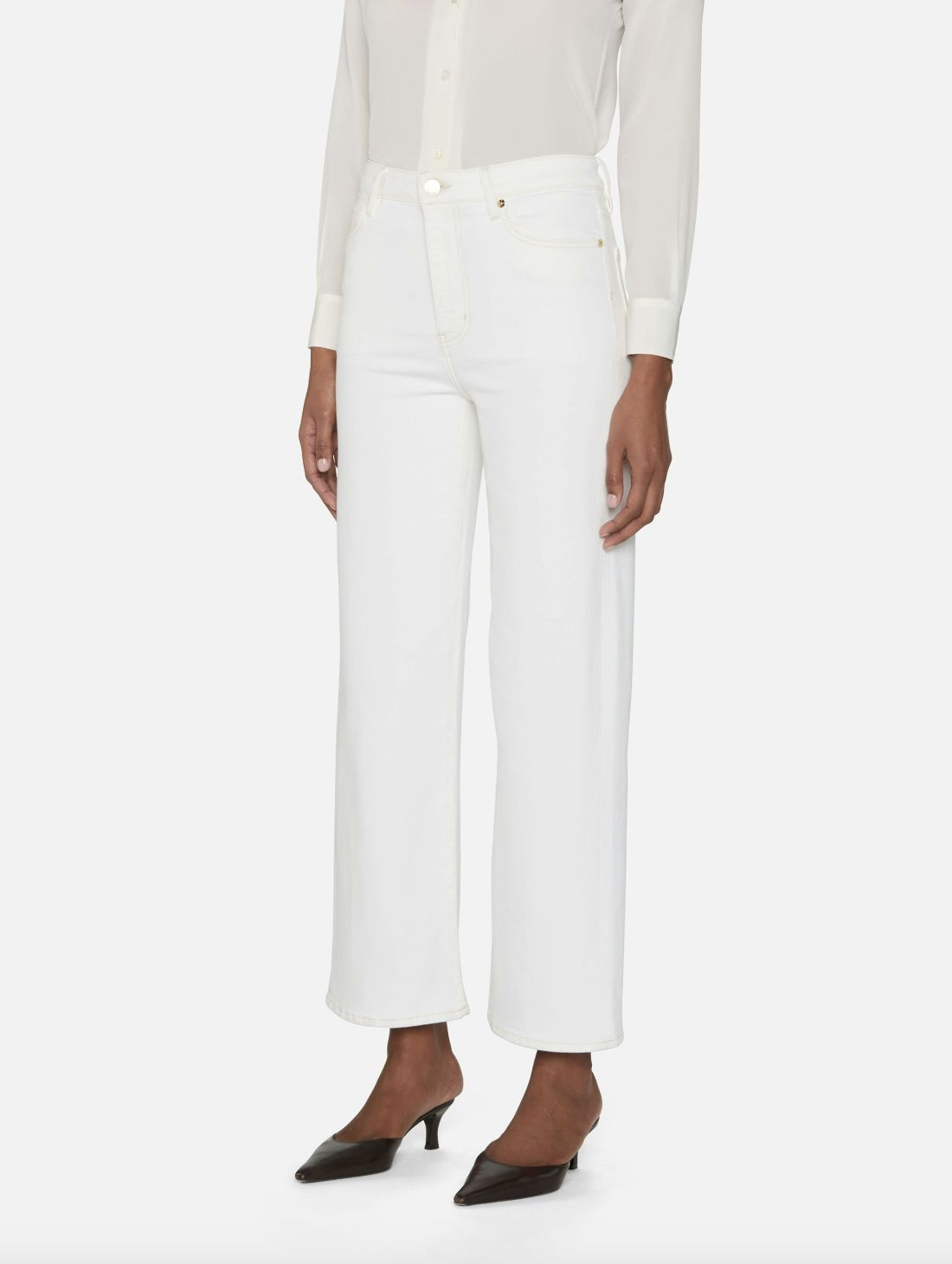Frame The Wide Jean in Au Natural White