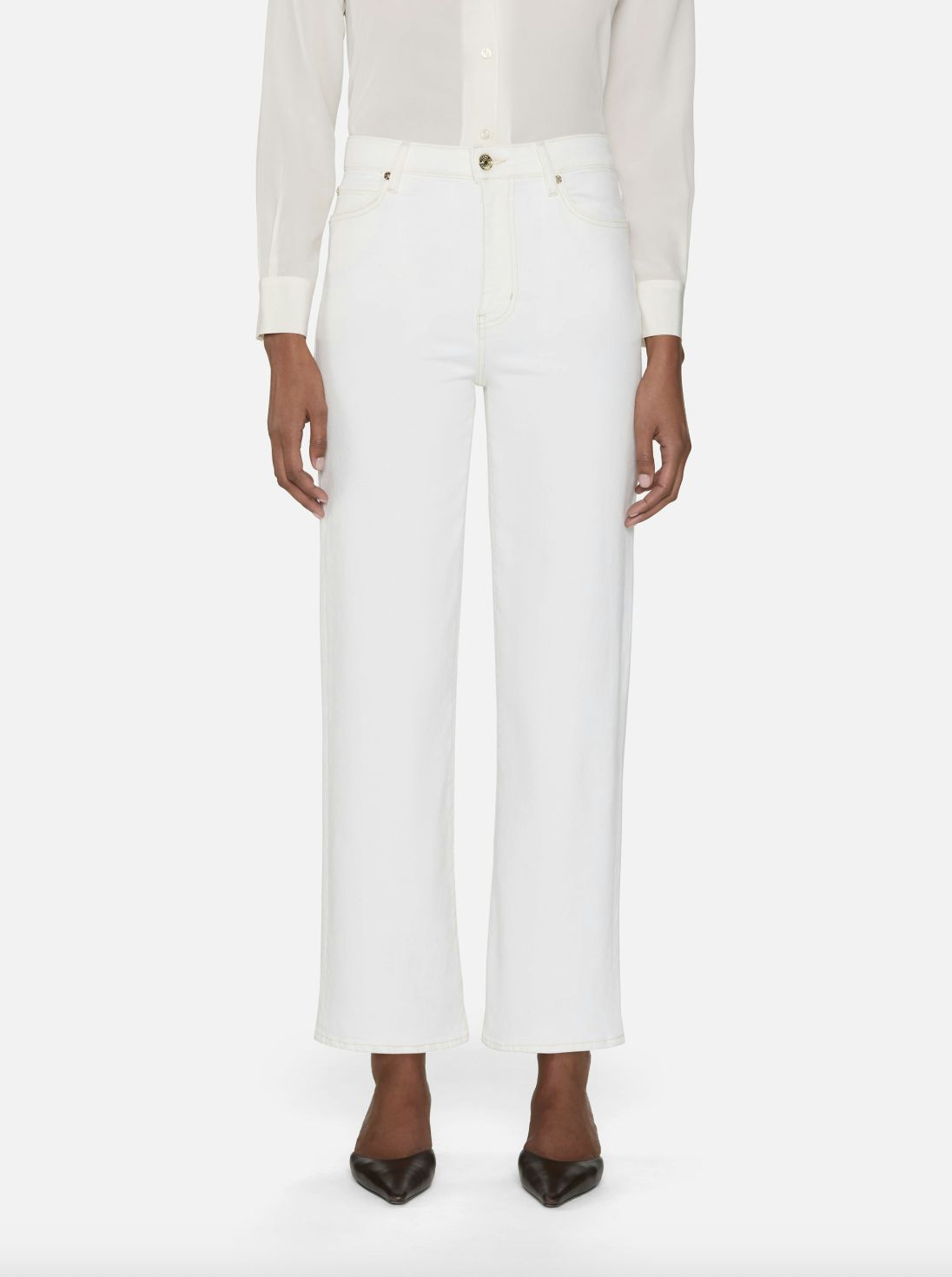 Frame The Wide Jean in Au Natural White