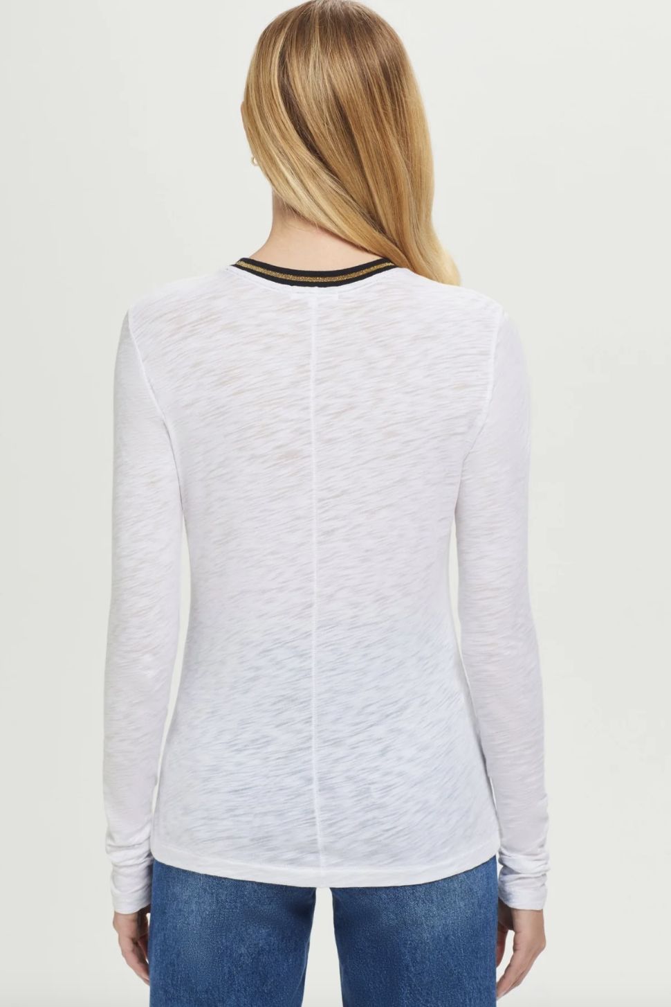 Goldie Long Sleeve Gold Tipped Ringer Tee