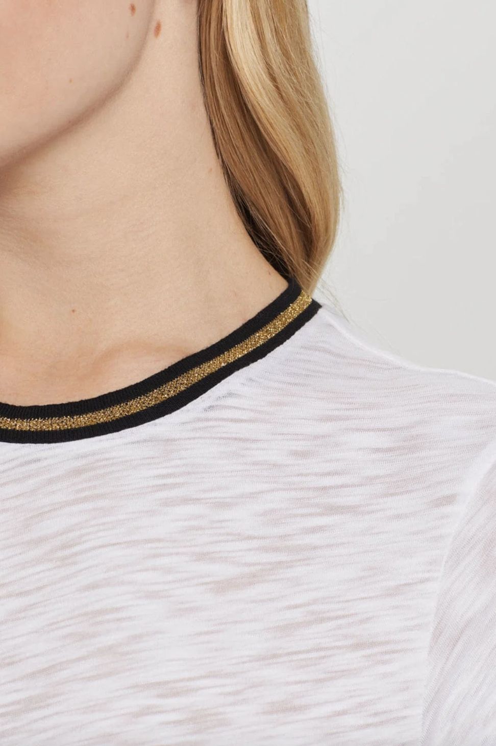 Goldie Long Sleeve Gold Tipped Ringer Tee