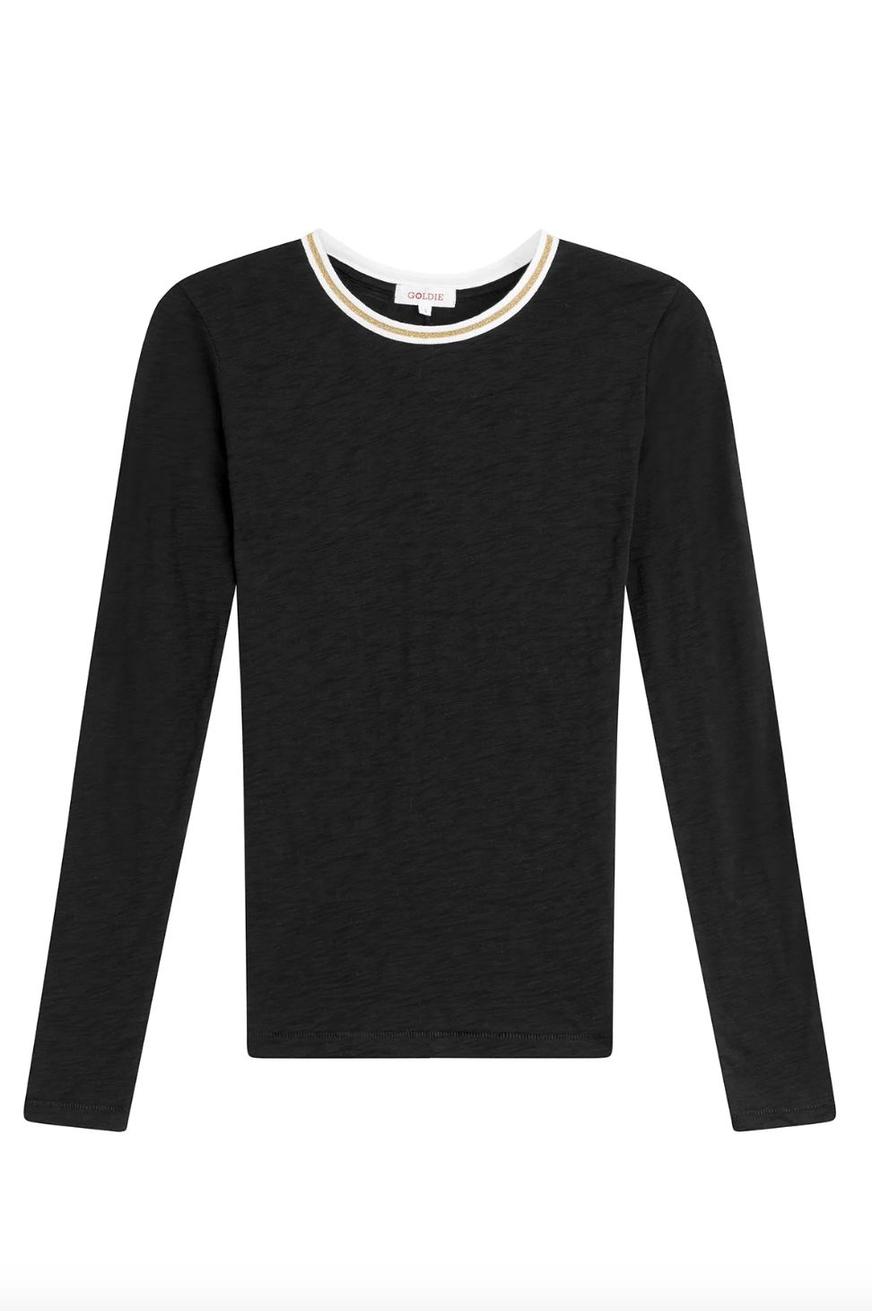 Goldie Long Sleeve Gold Tipped Ringer Tee