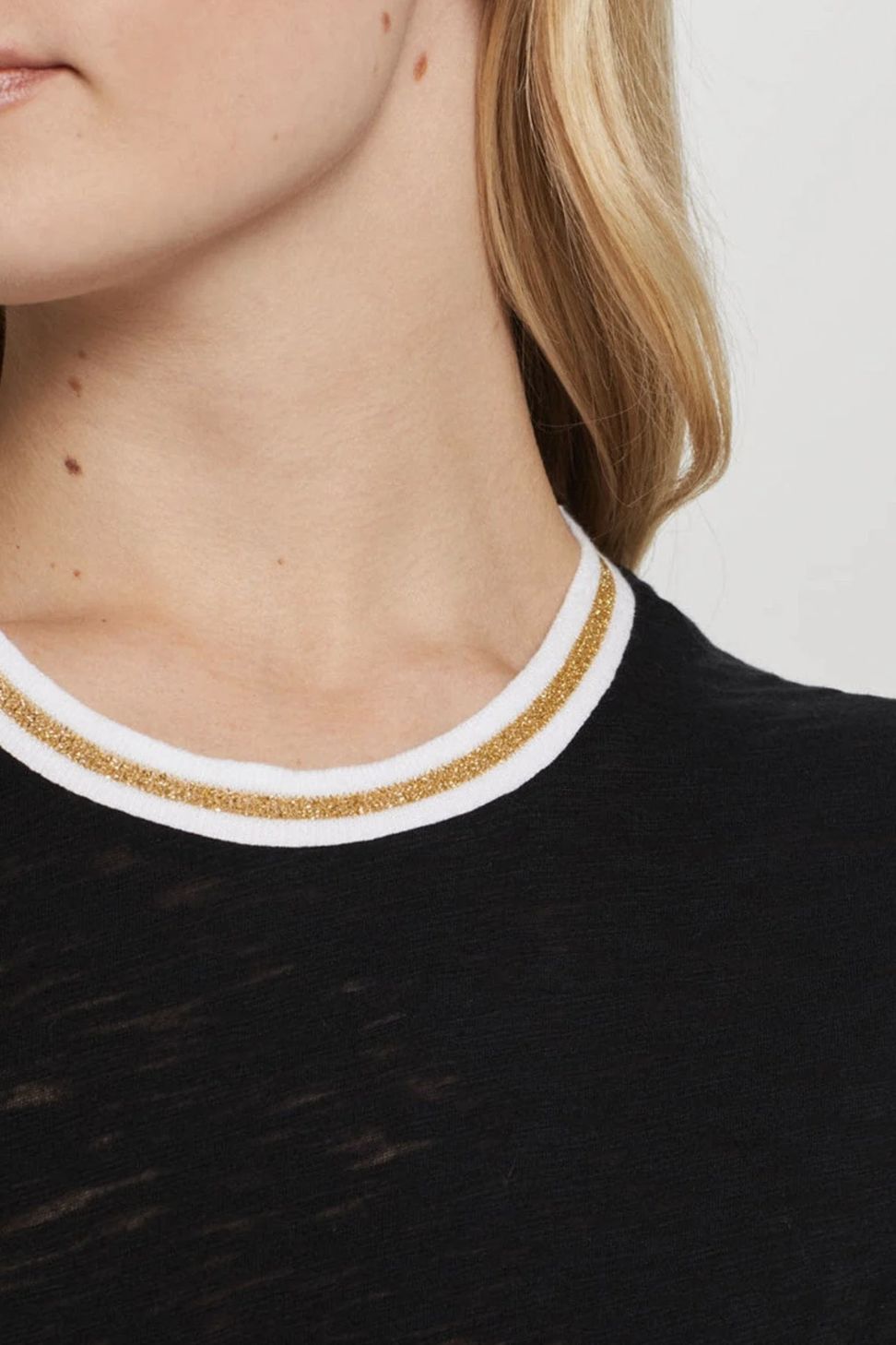 Goldie Long Sleeve Gold Tipped Ringer Tee
