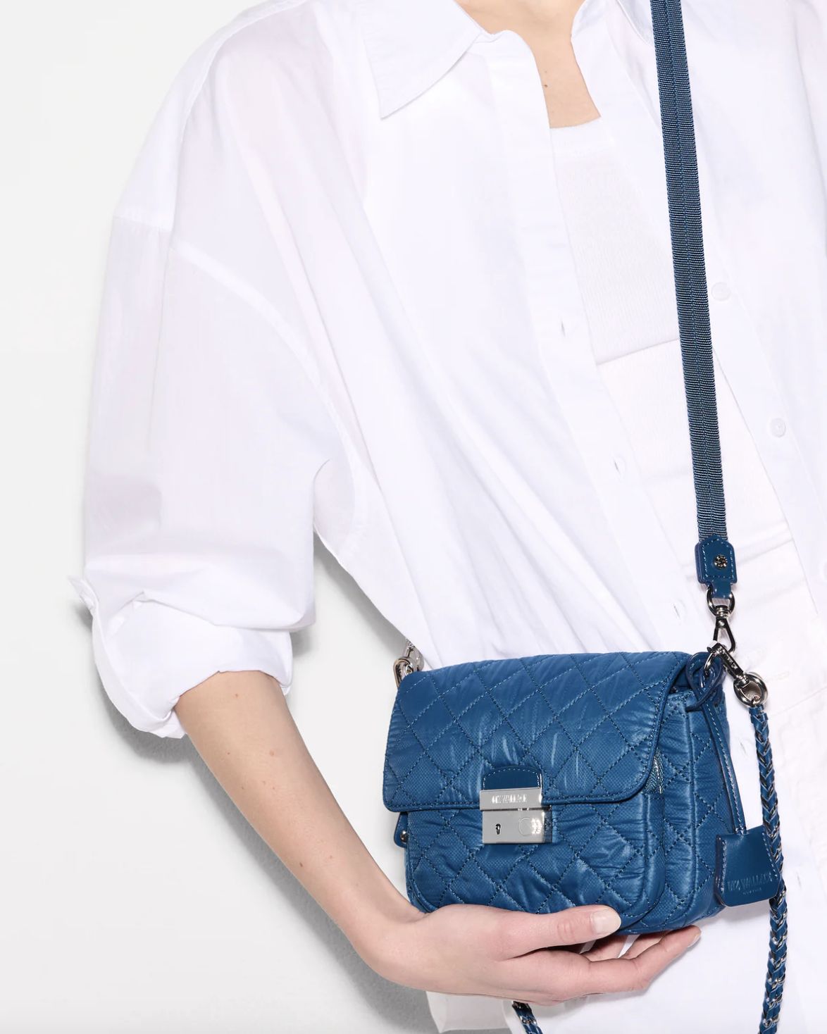 MZ Wallace Small Crosby Lock Crossbody in French Blue
