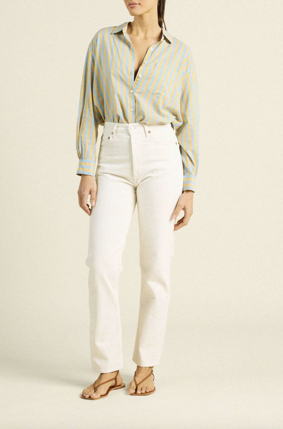 Trovata Blake Oversized Shirt in Golden Hour Stripe