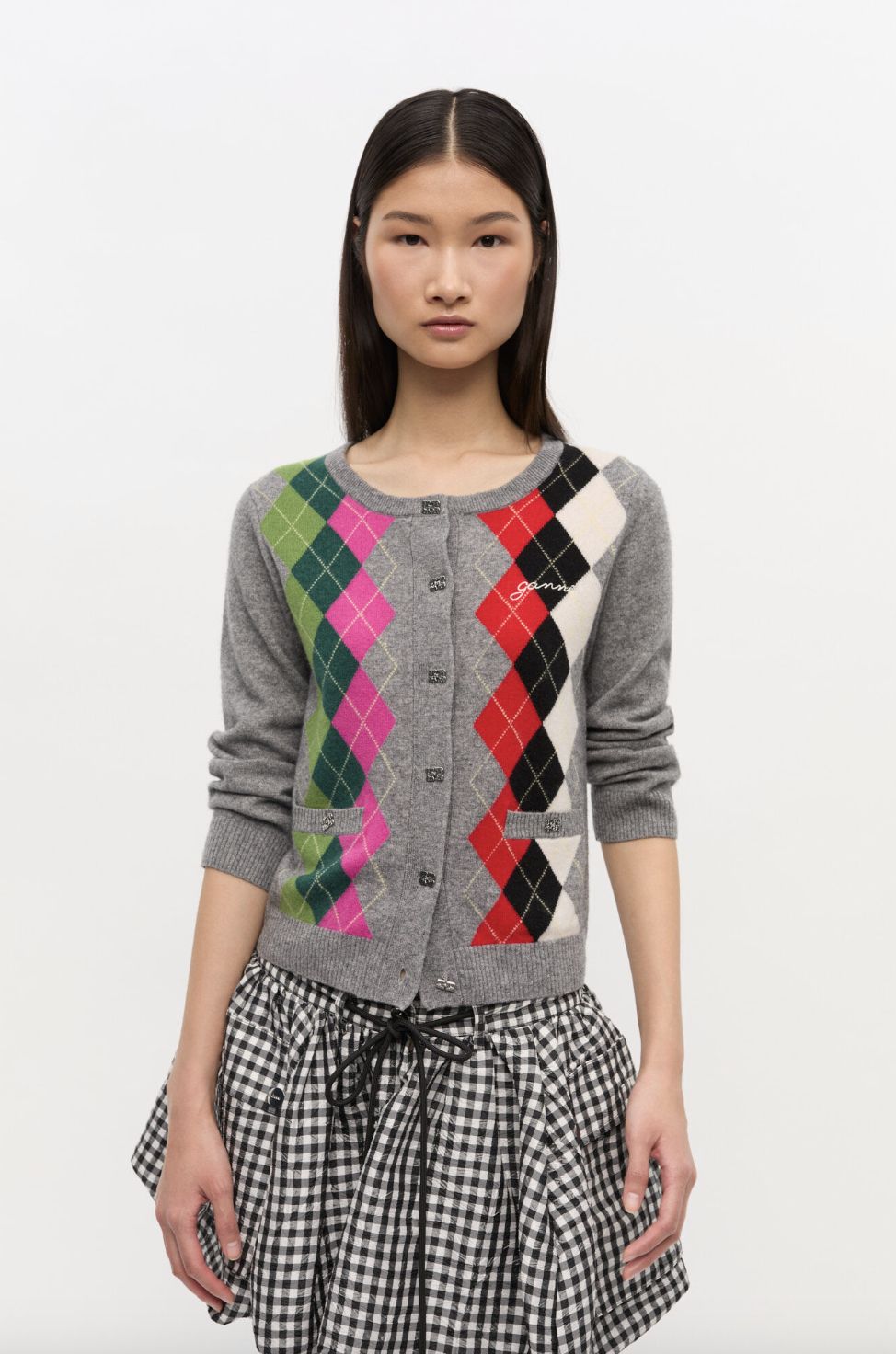 GANNI Argyle Cardigan