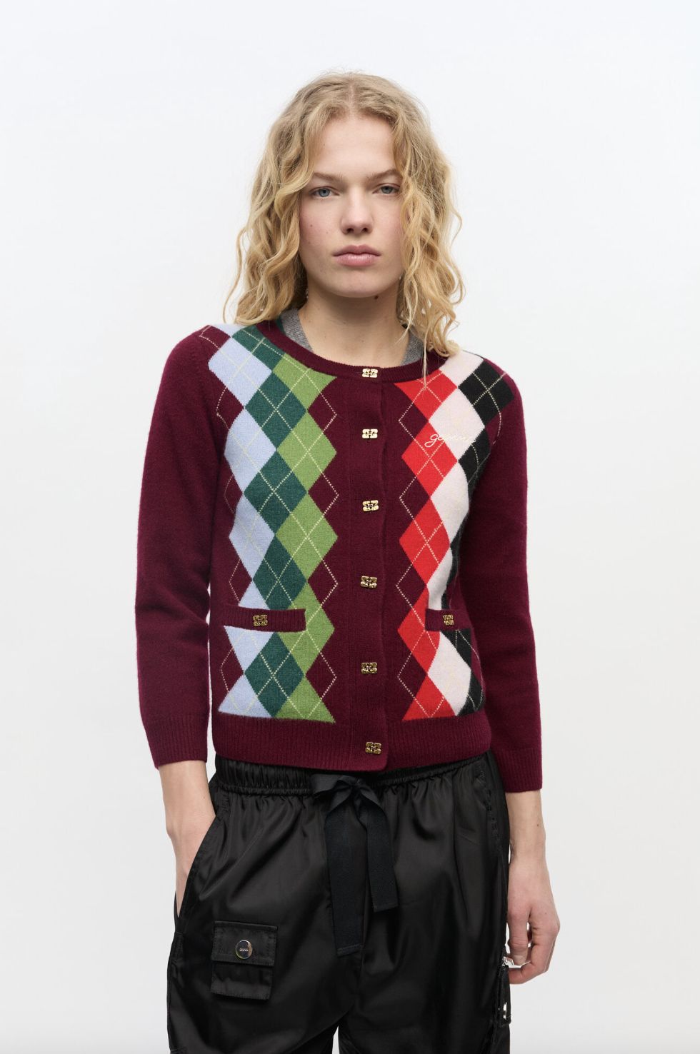 GANNI Argyle Cardigan
