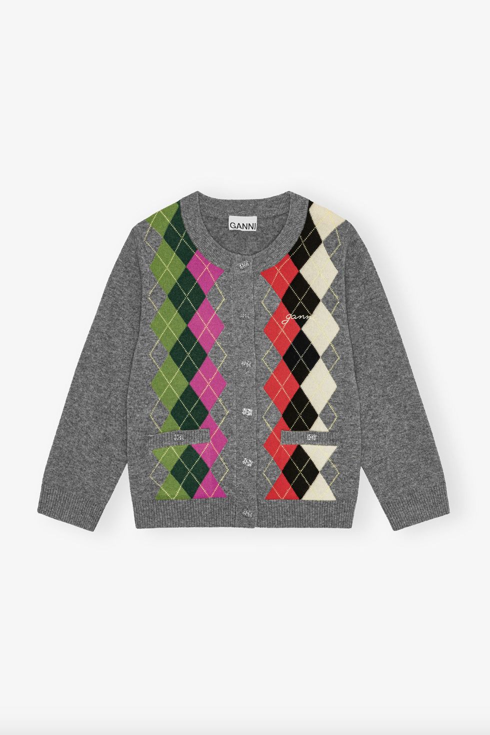 GANNI Argyle Cardigan