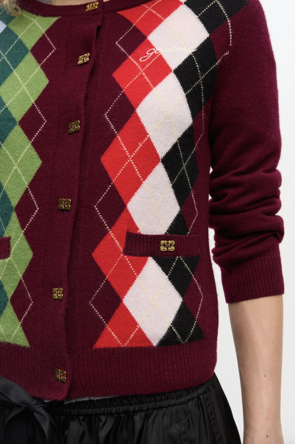 GANNI Argyle Cardigan
