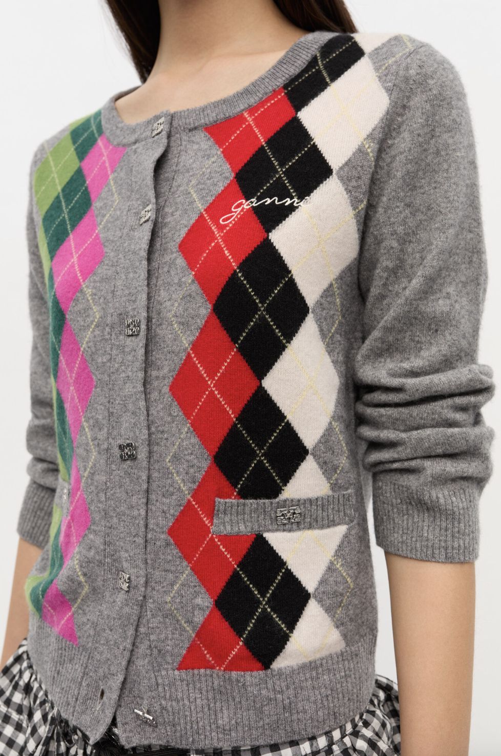 GANNI Argyle Cardigan