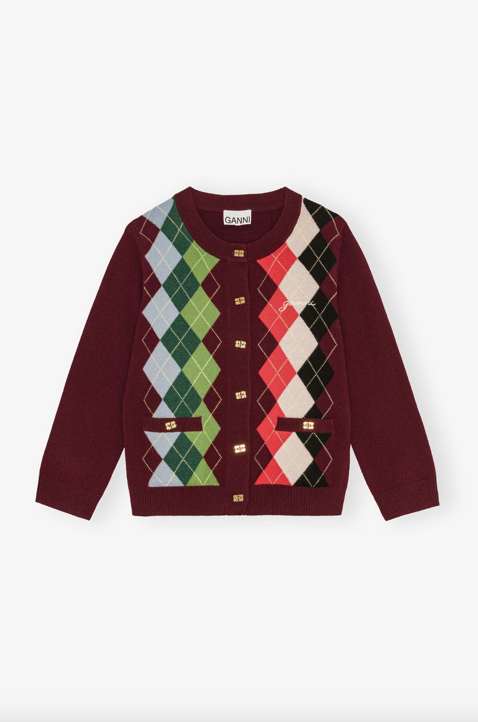 GANNI Argyle Cardigan