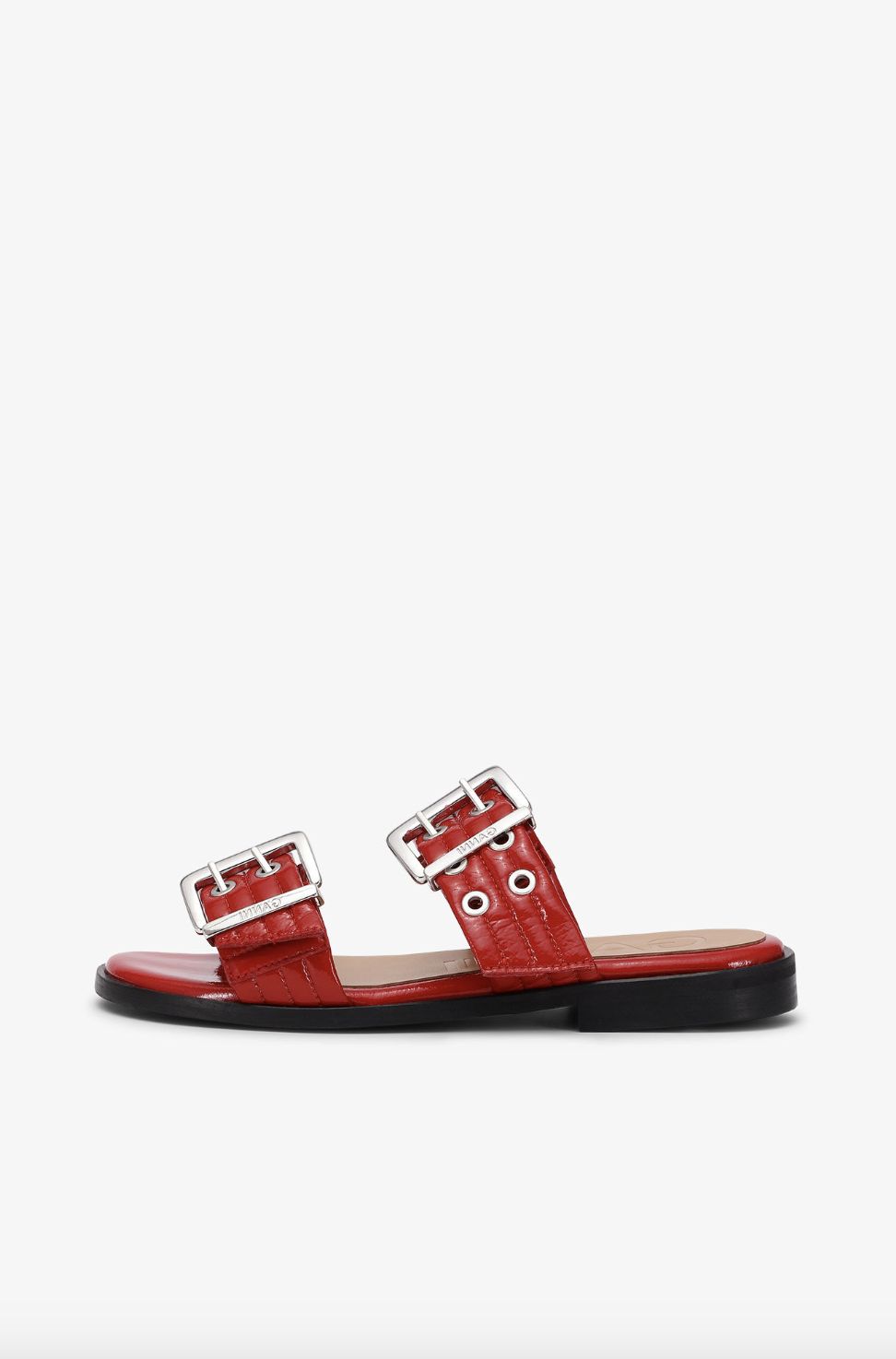 GANNI Patent Two Strap Slide