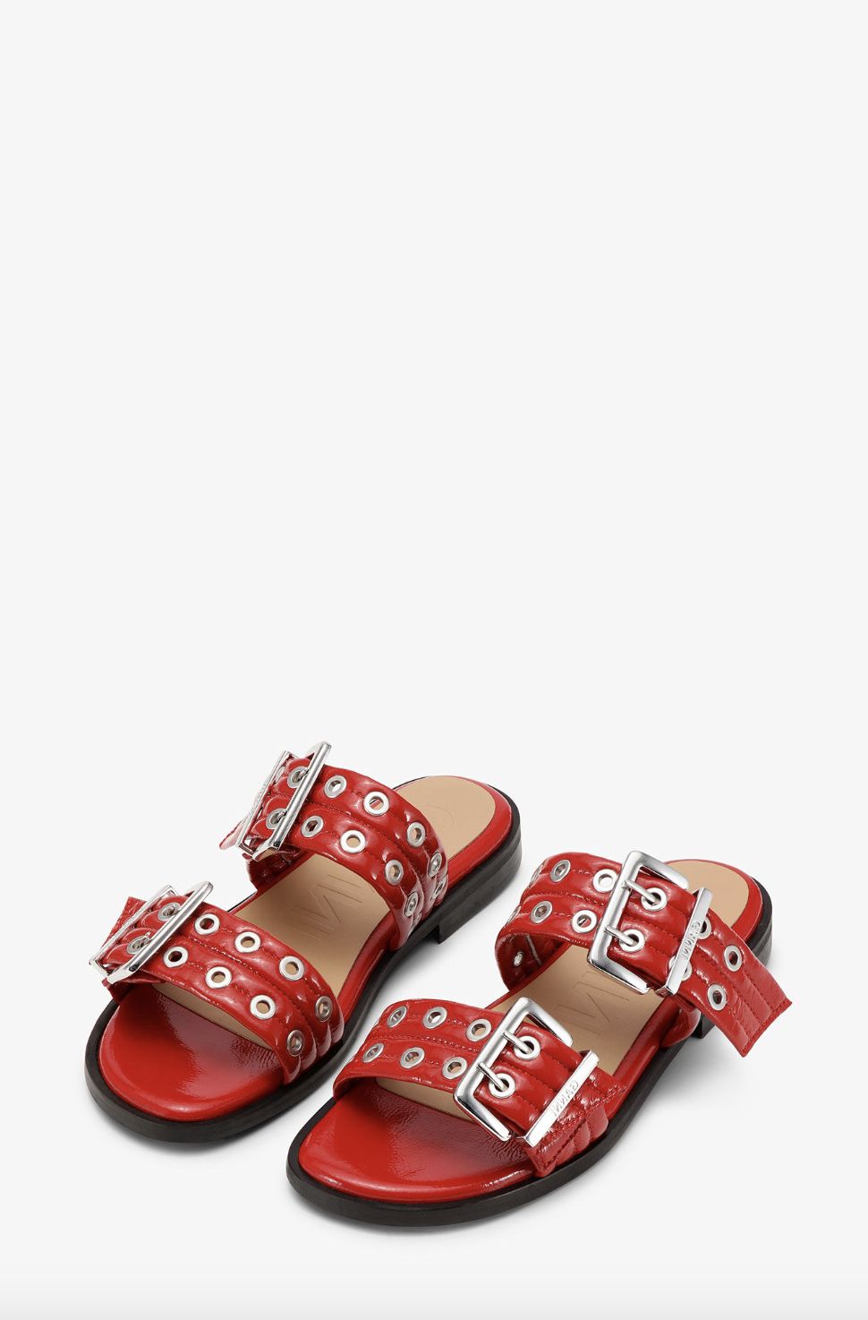 GANNI Patent Two Strap Slide