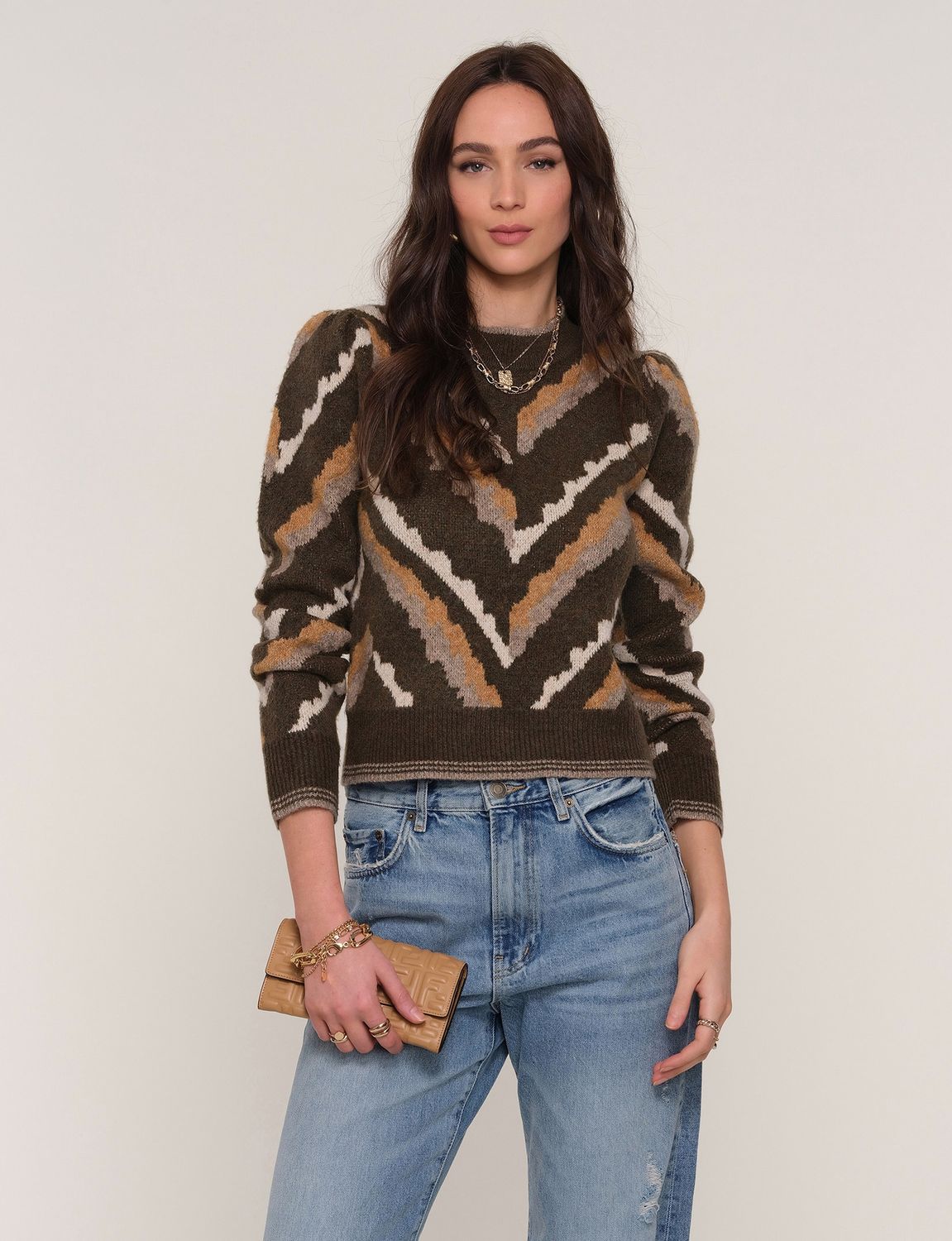 Heartloom Paloma Sweater, Color: Olive, Size: XS