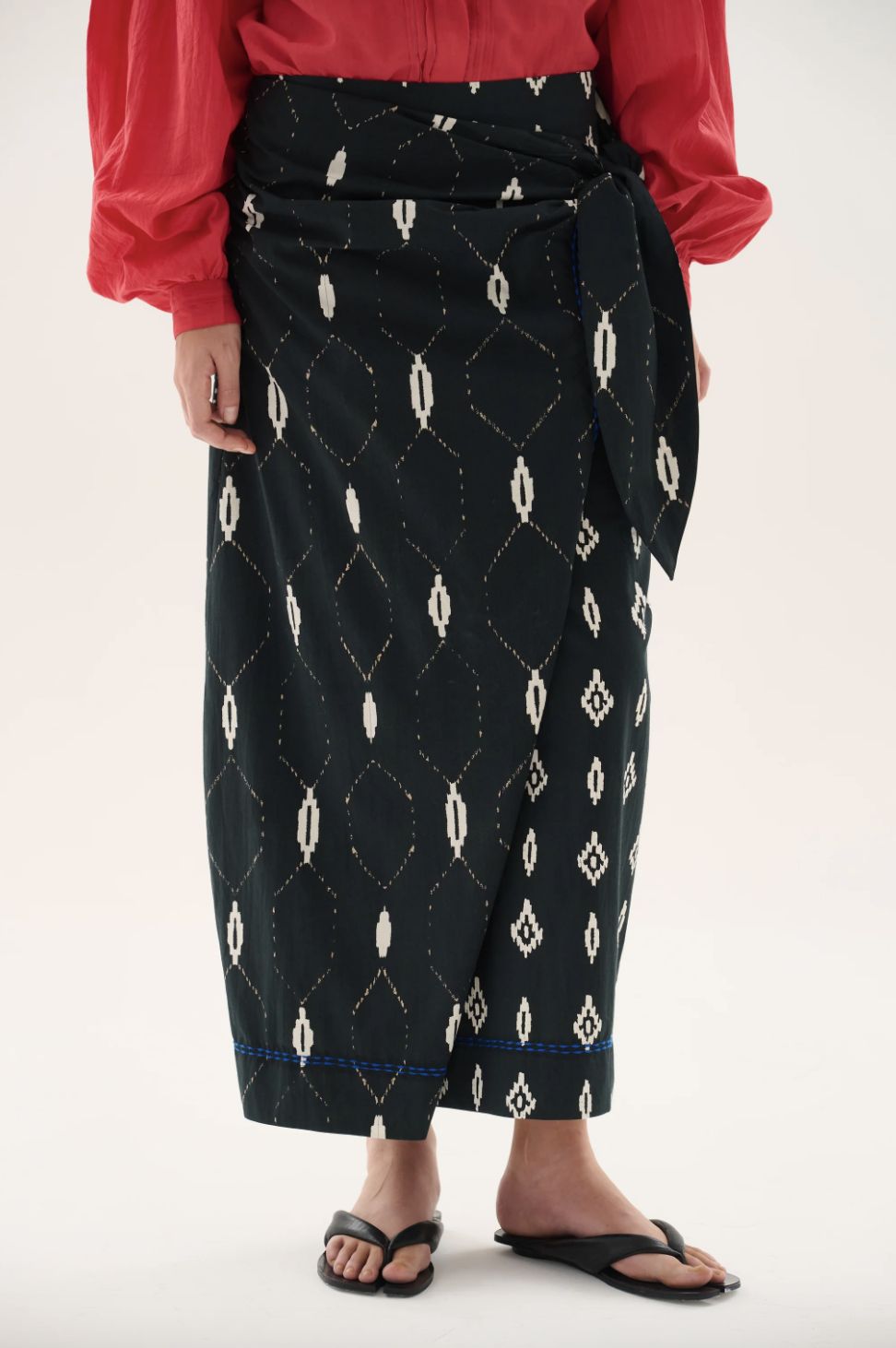 Maria Cher Torcuato Midi Wrap Skirt