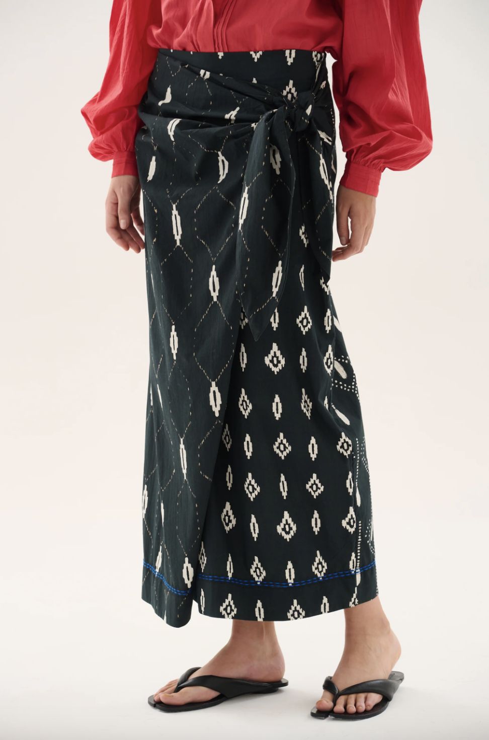 Maria Cher Torcuato Midi Wrap Skirt