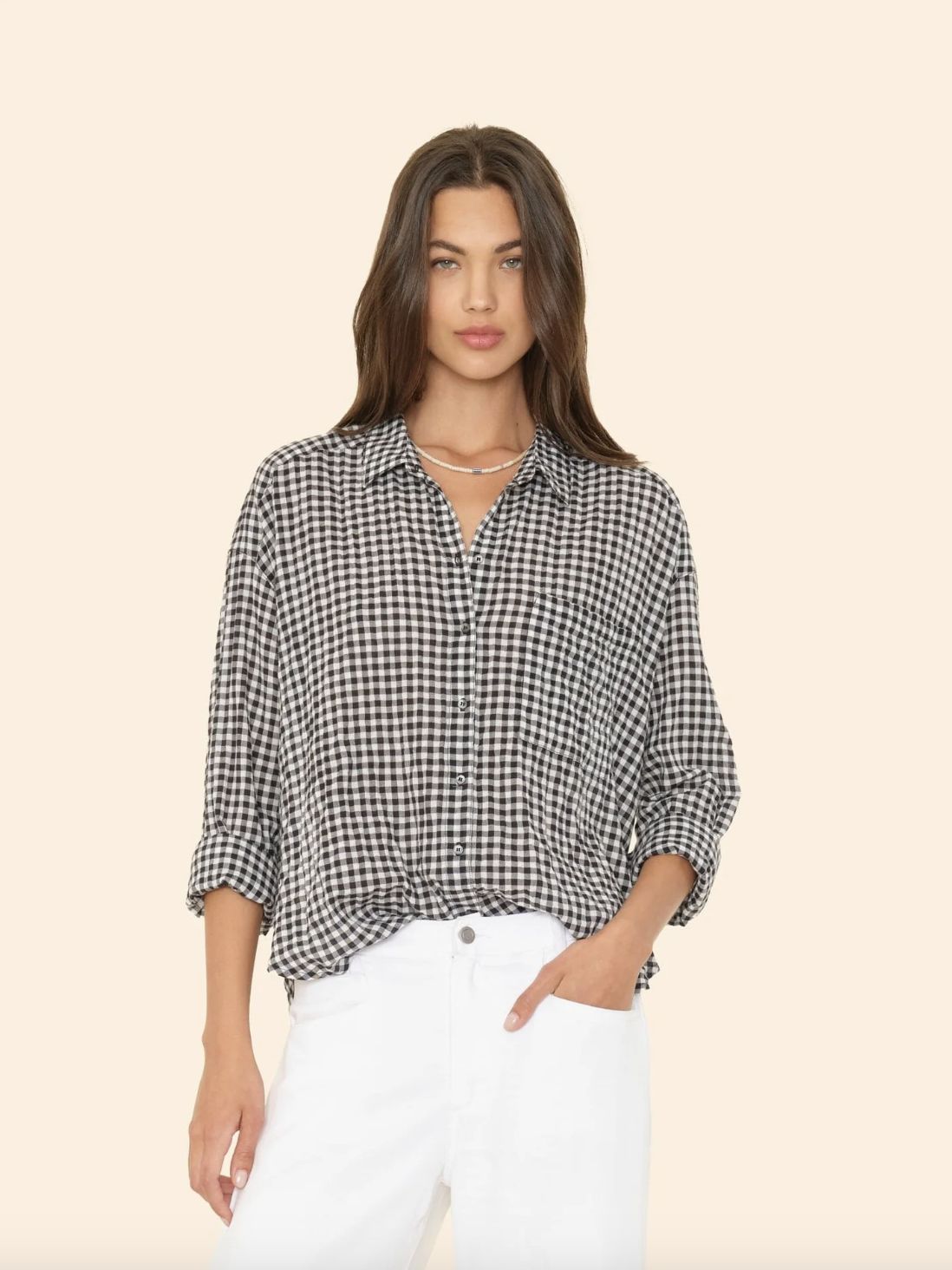 Xirena Jordy Shirt in Anise Gingham