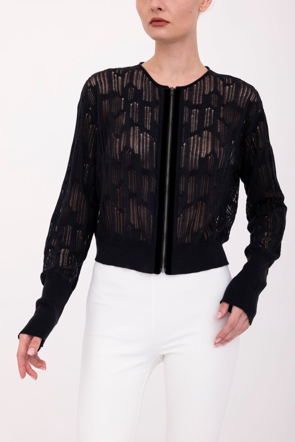 Elaine Kim Bonsai Zip Cardigan