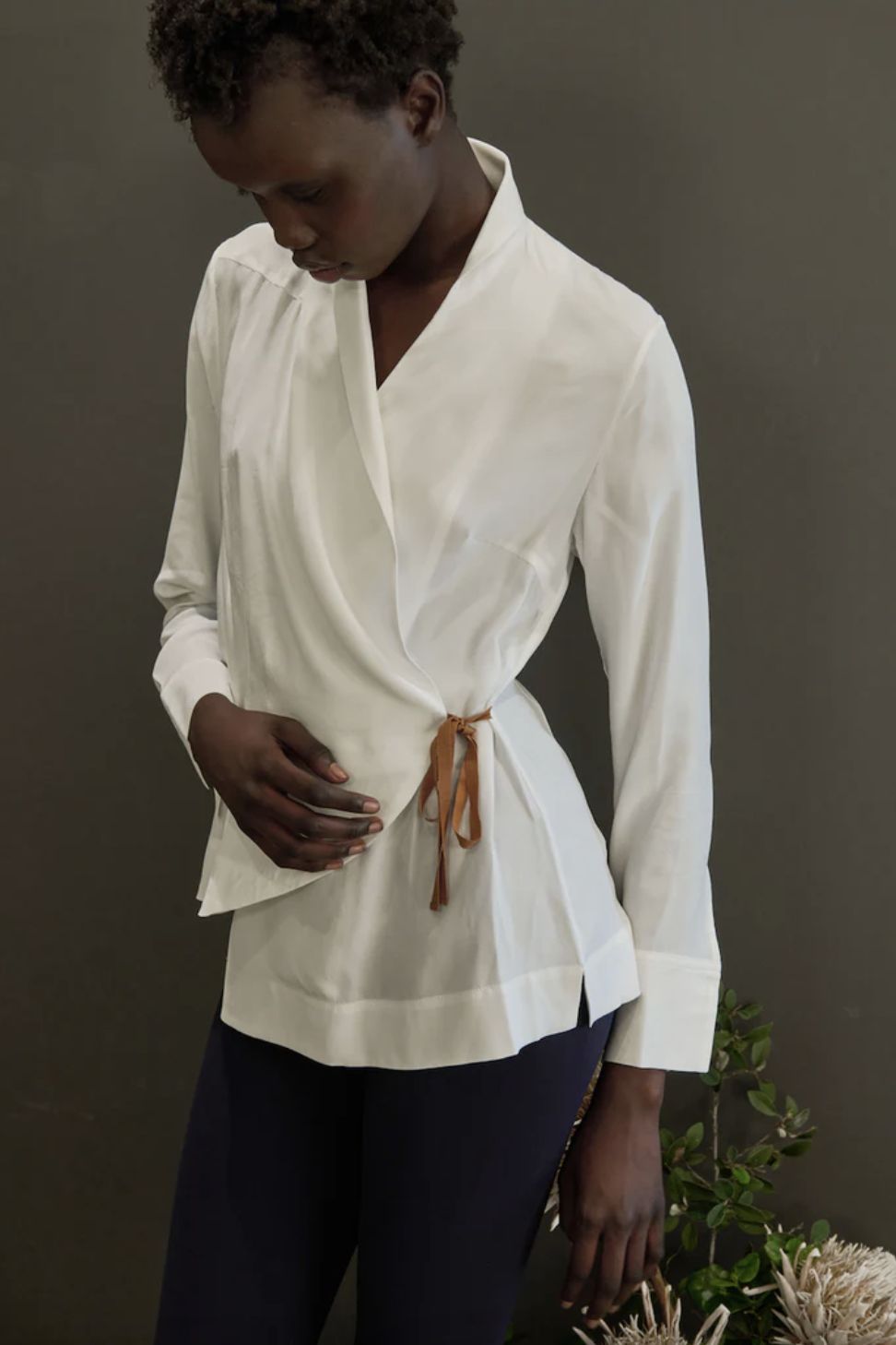 Elaine Kim Visaya Silk Wrap Shirt