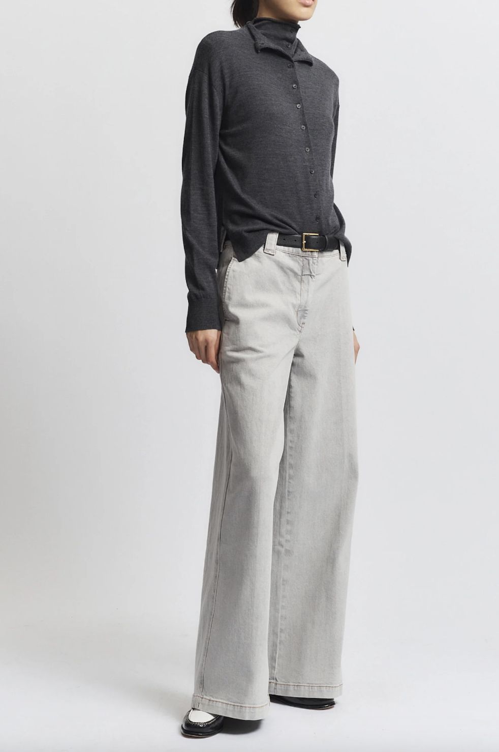 Saint Art Amber Denim Pant in Powder Grey