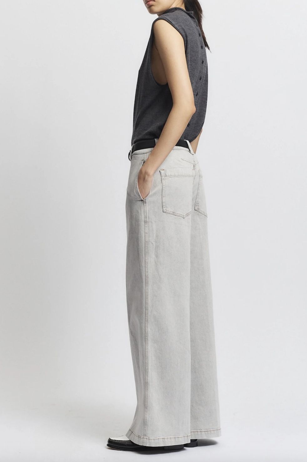 Saint Art Amber Denim Pant in Powder Grey