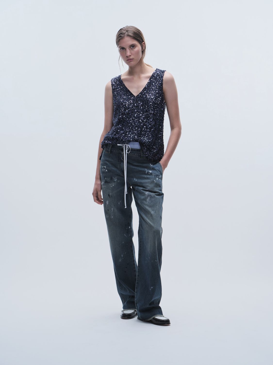 Saint Art Nessa Denim Pant, Color: Painter Wash, Size: 24