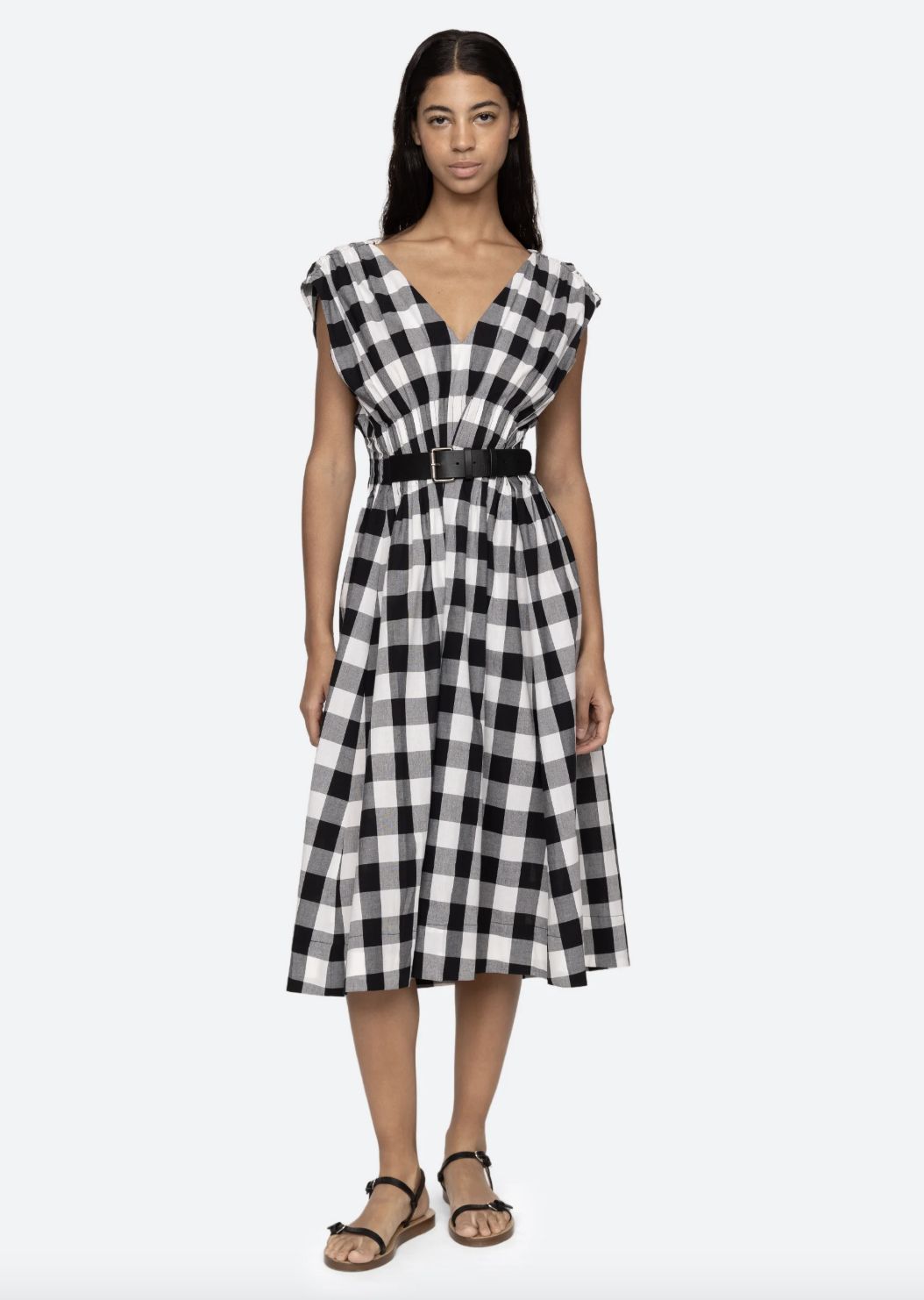 Sea-NY Neci Gingham Midi Tank Dress