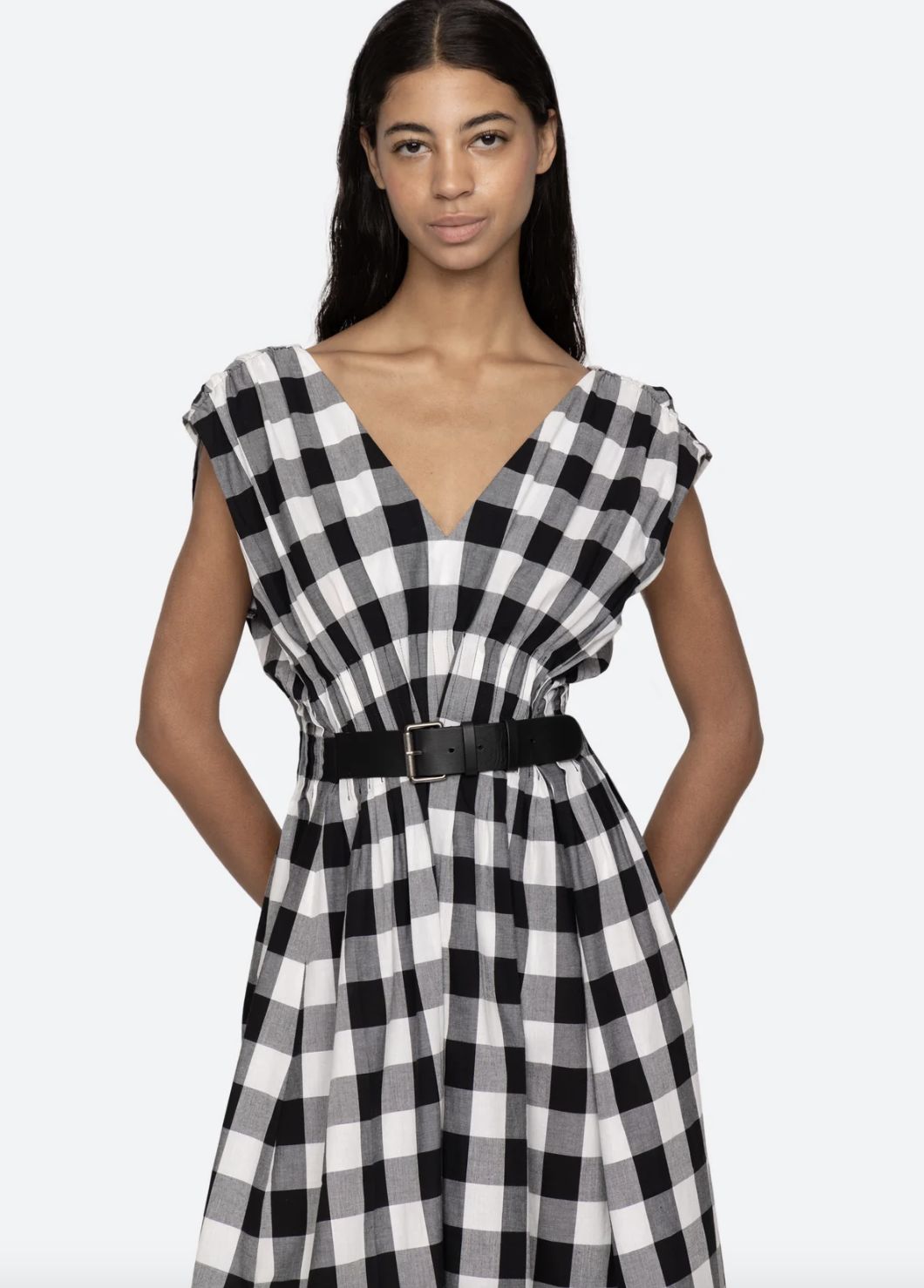 Sea-NY Neci Gingham Midi Tank Dress