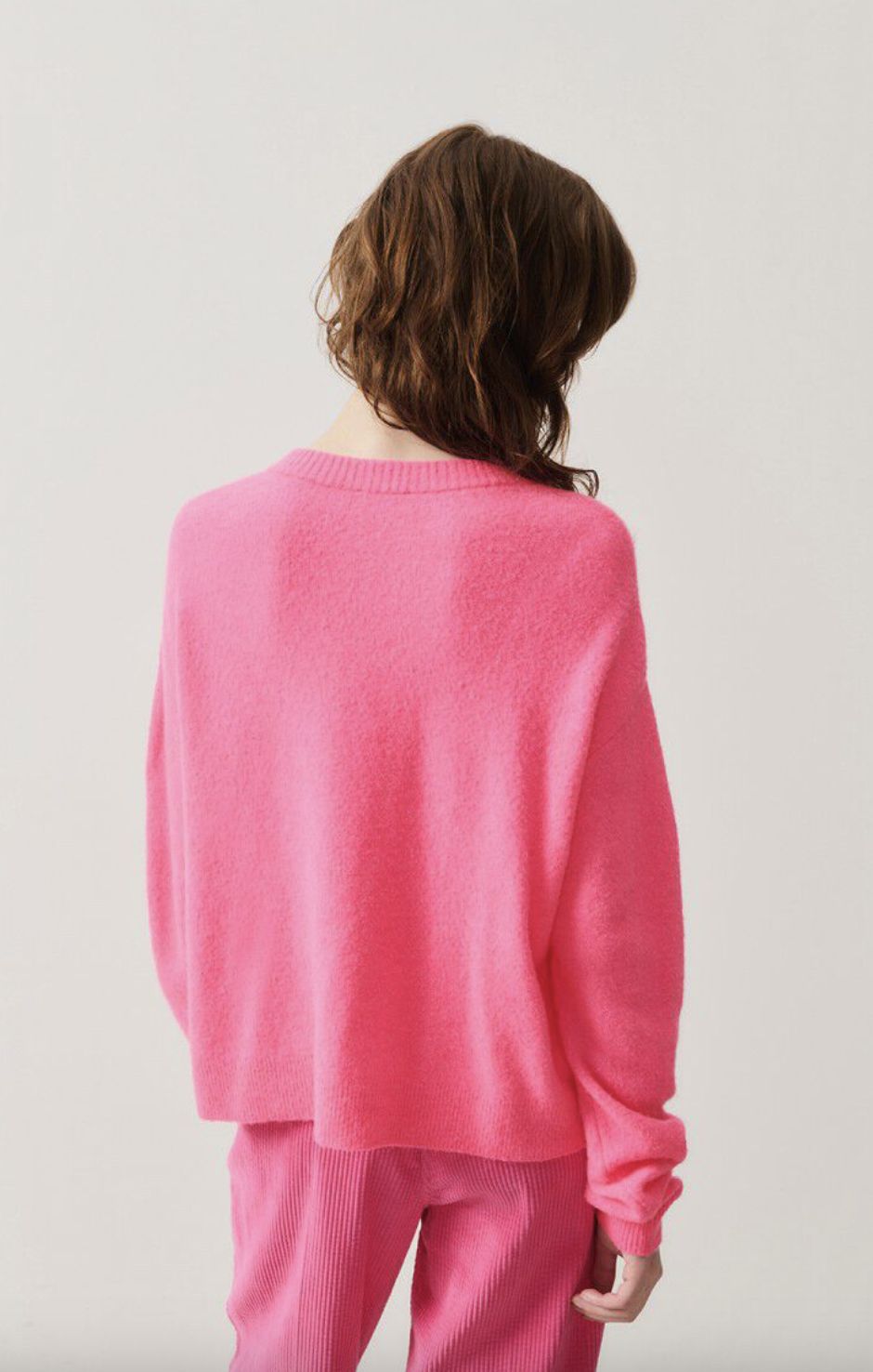 American Vintage Damesville Cardigan in Rose Fluo