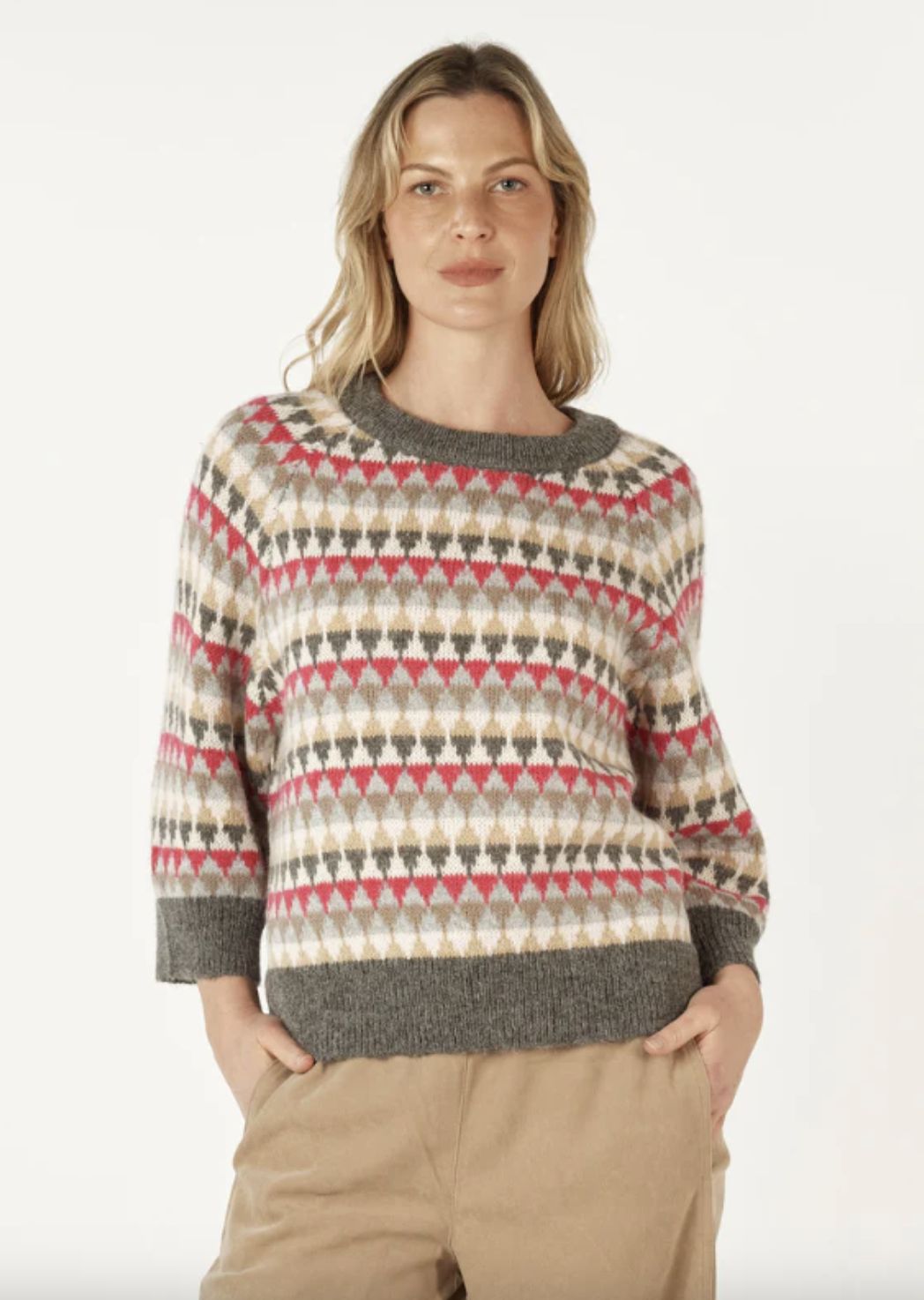 Zaket + Plover Diamond Print Sweater