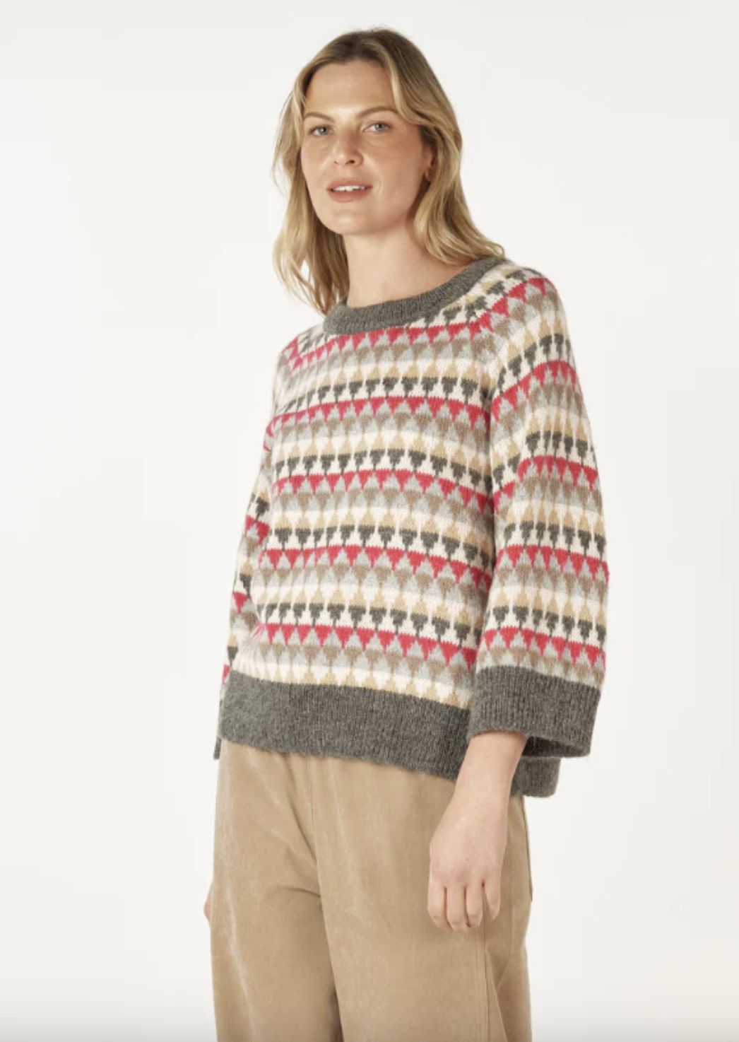Zaket + Plover Diamond Print Sweater