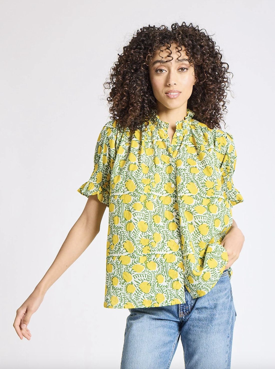 Mille Marnie Blouse in Lemons Print