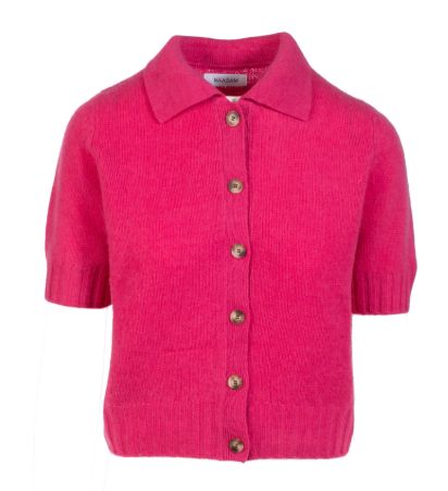 Naadam Short Sleeve Collared Cardigan