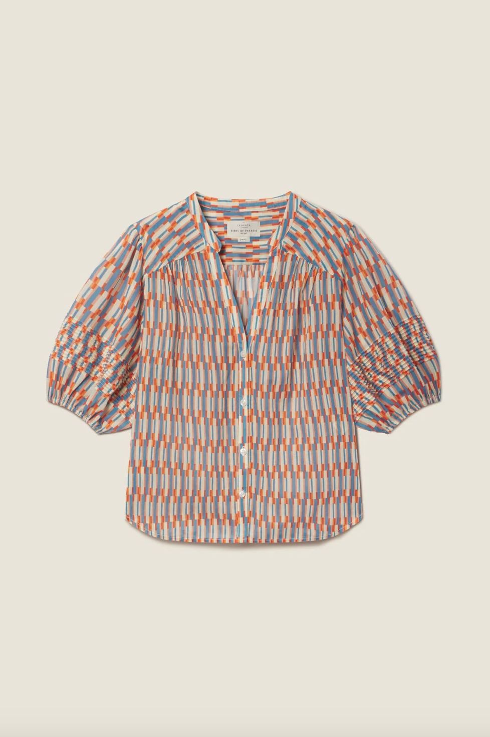 Trovata Loren Blouse in Retro Grid Print