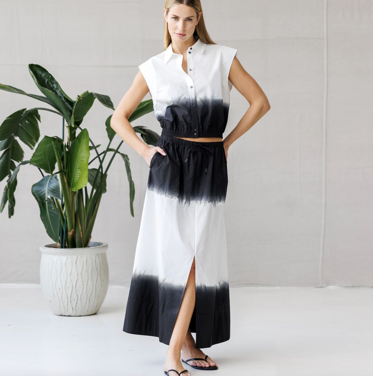 Go Silk Go Cinch Dip-Dye Shirt