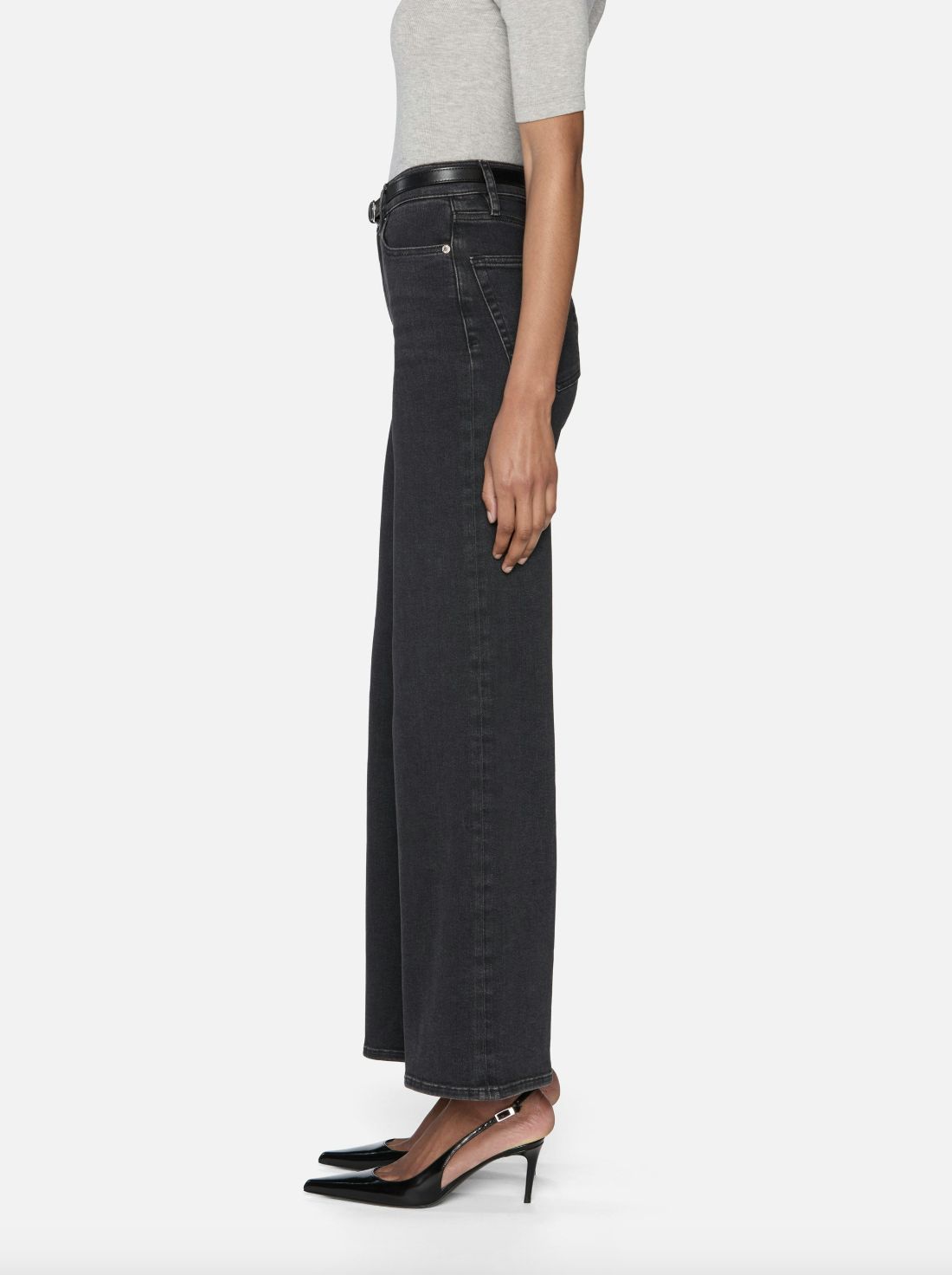 Frame Le Slim Palazzo in Destroyer Wash