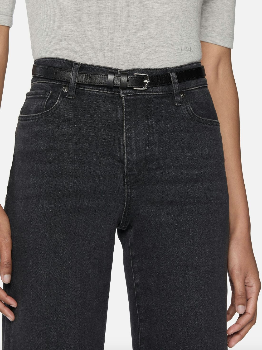 Frame Le Slim Palazzo in Destroyer Wash