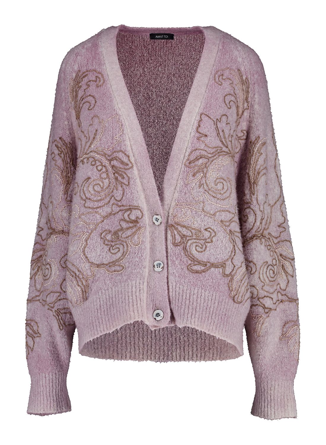 Avant Toi Handpainted Paisley Raffia Cardigan