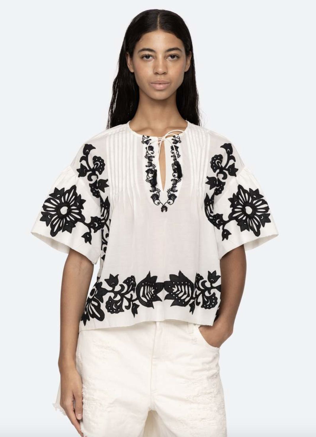Sea-NY Liliana Applique Top