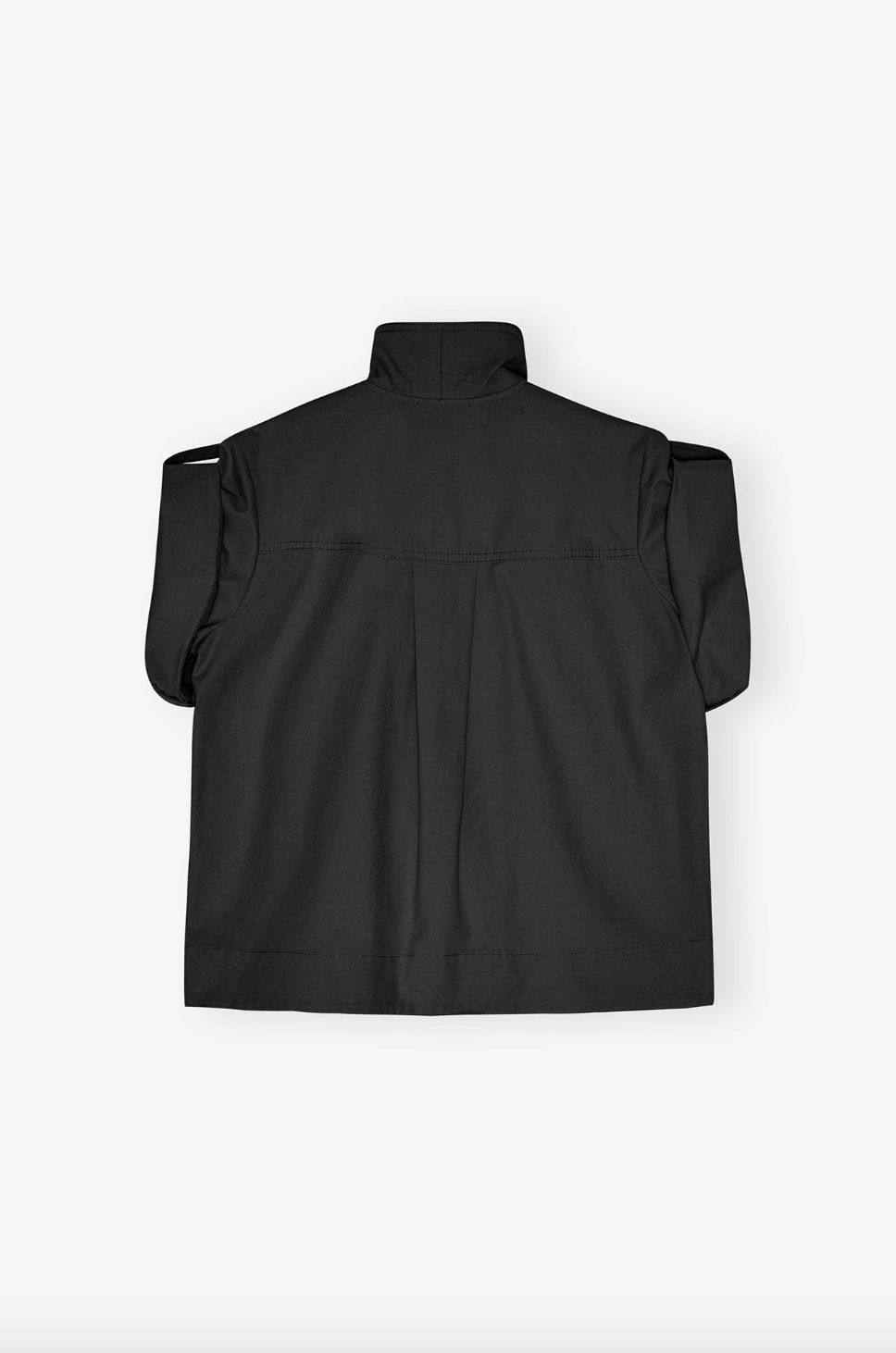 GANNI Stretch Cotton Blouse with Ties