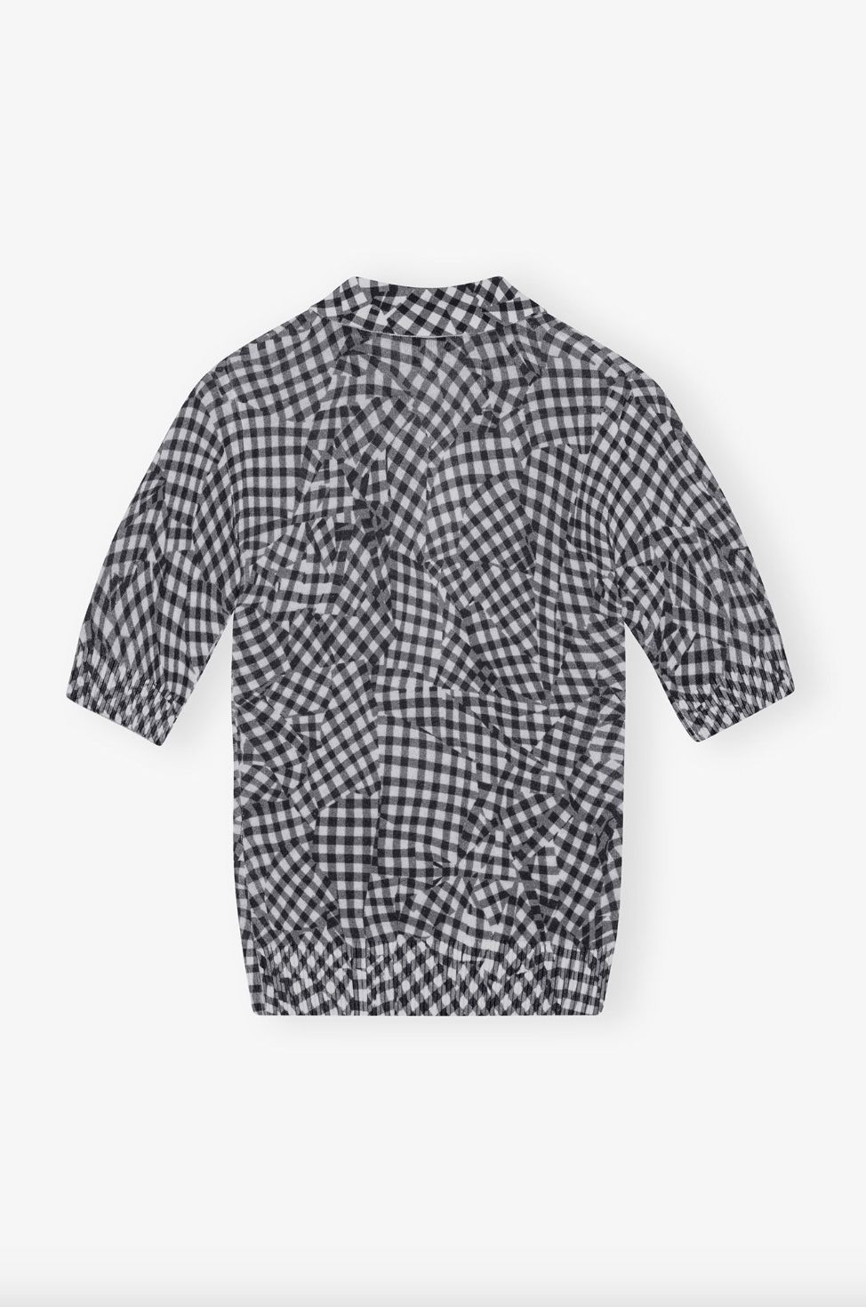 GANNI Abstract Gingham Printed Polo