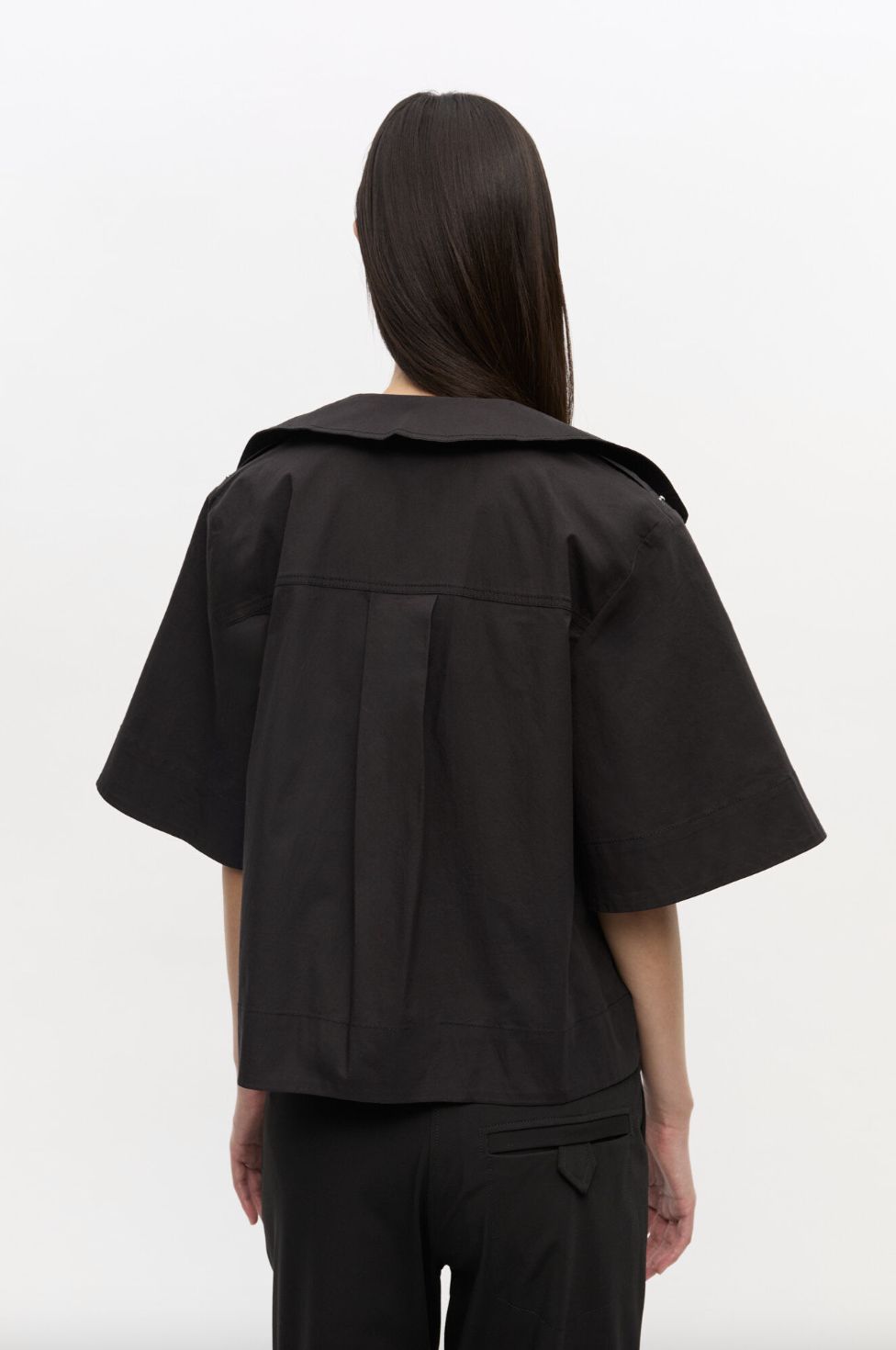 GANNI Stretch Cotton Blouse with Ties