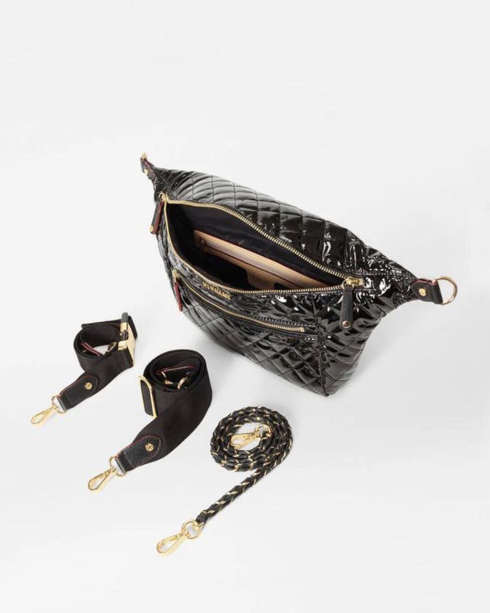 MZ Wallace Crosby Sling in Black Lacquer