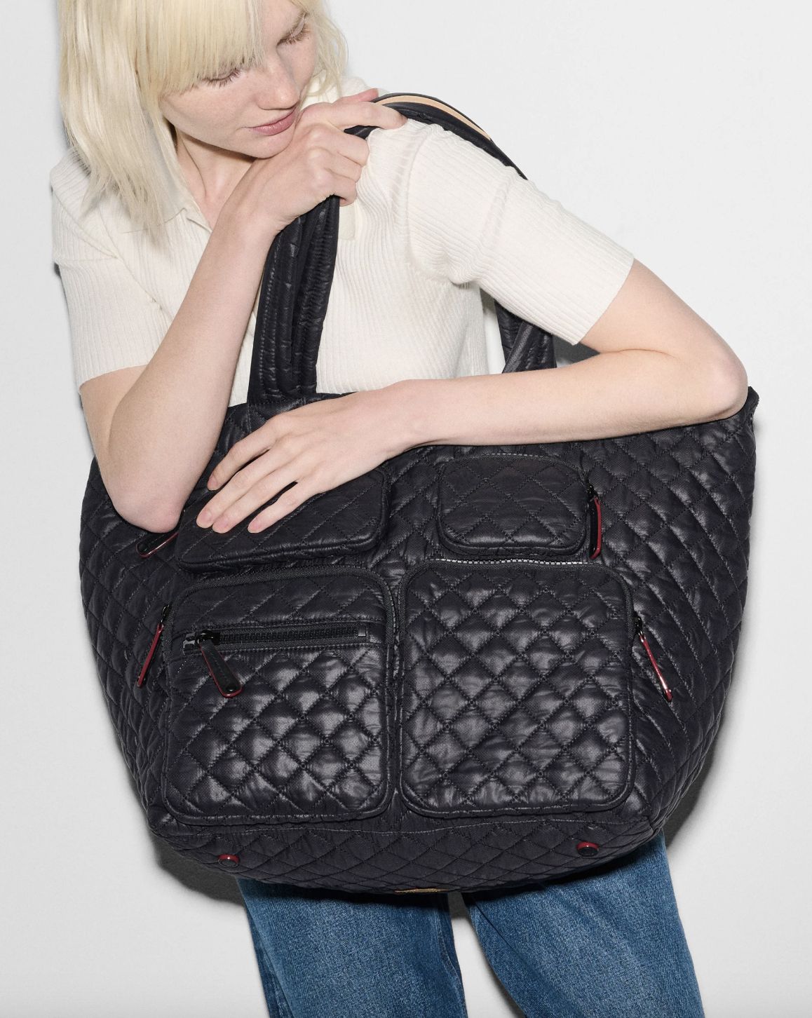 MZ Wallace Large Metro Travel Tote in Black