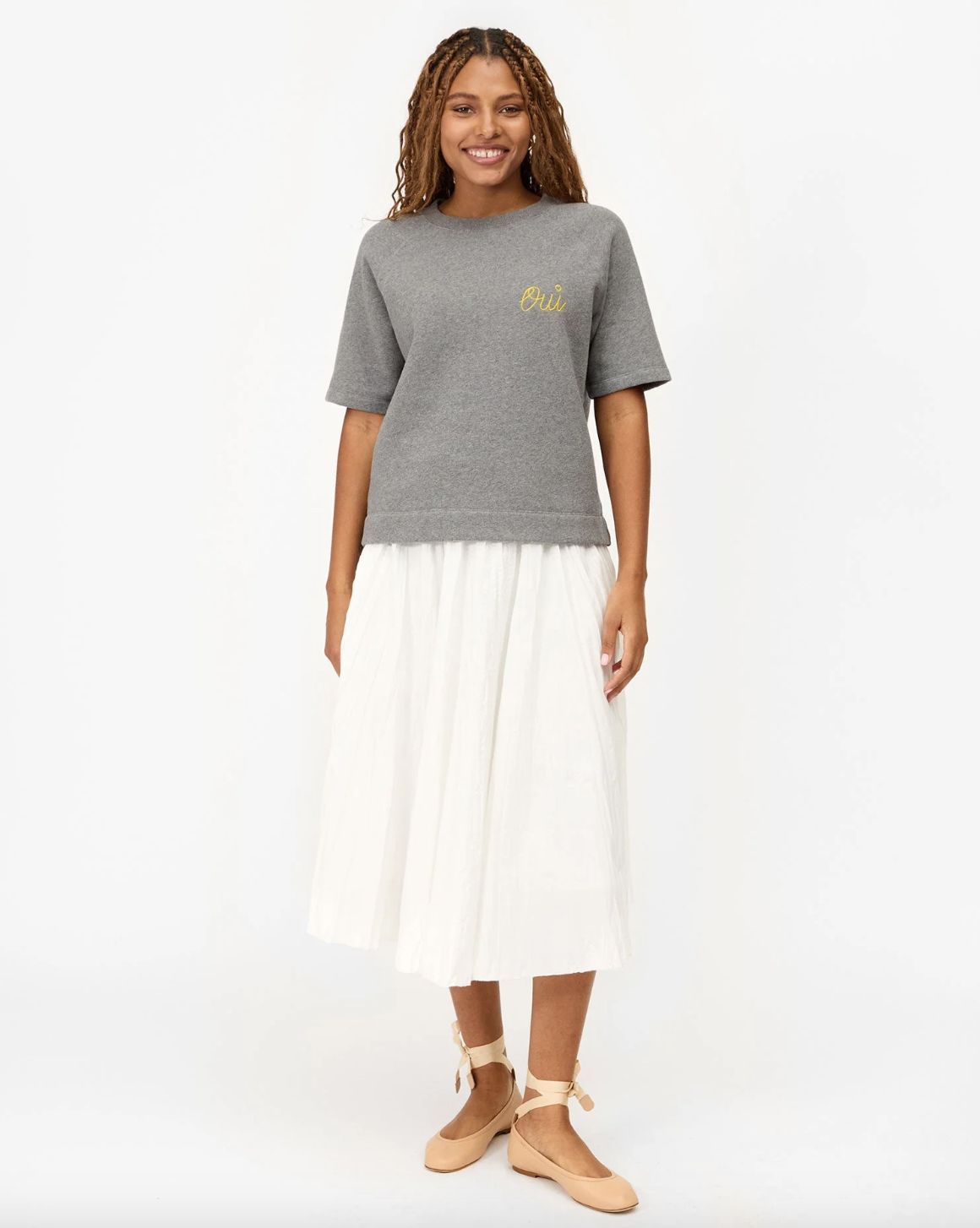 Clare V Oui Short Sleeve Sweatshirt