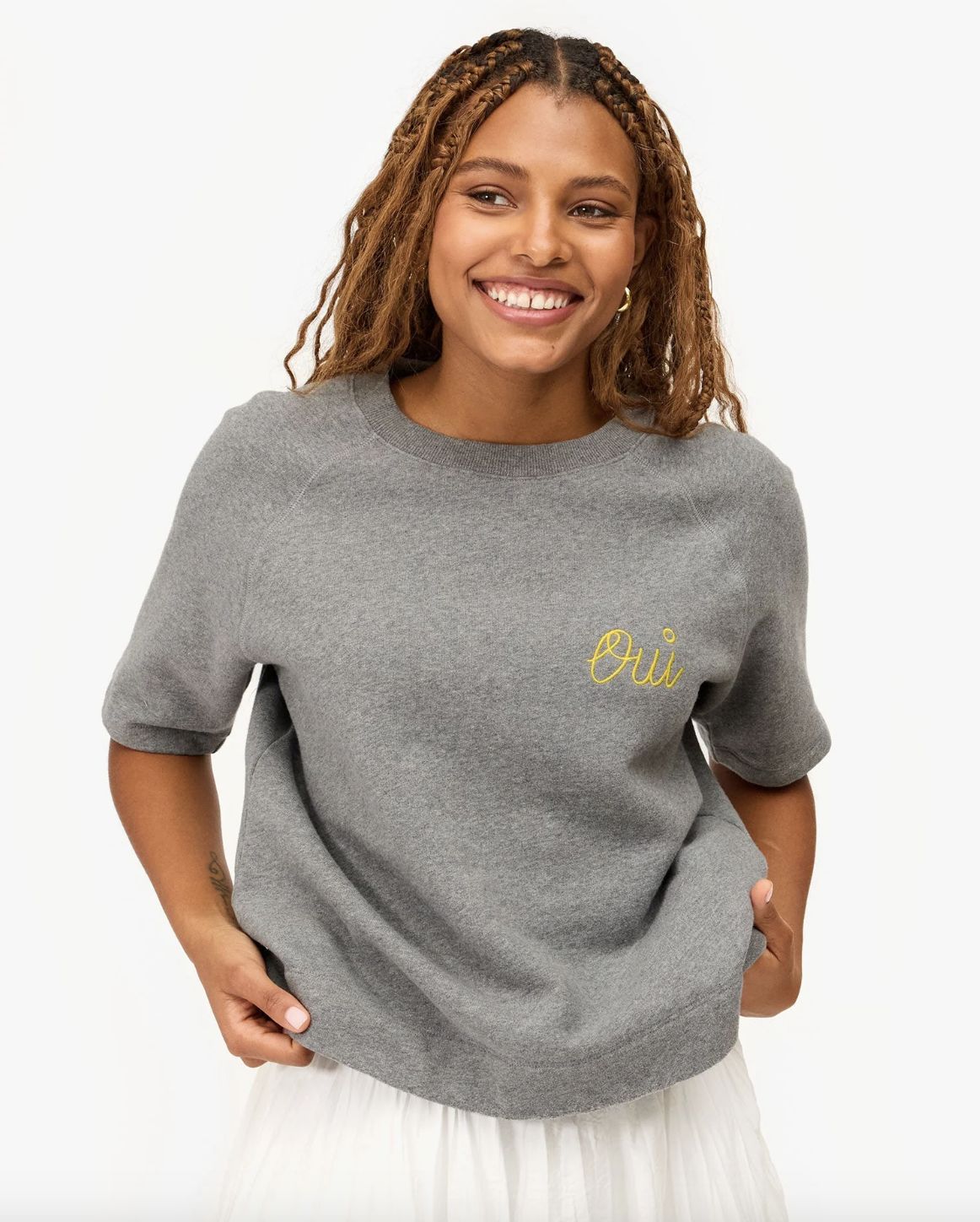Clare V Oui Short Sleeve Sweatshirt