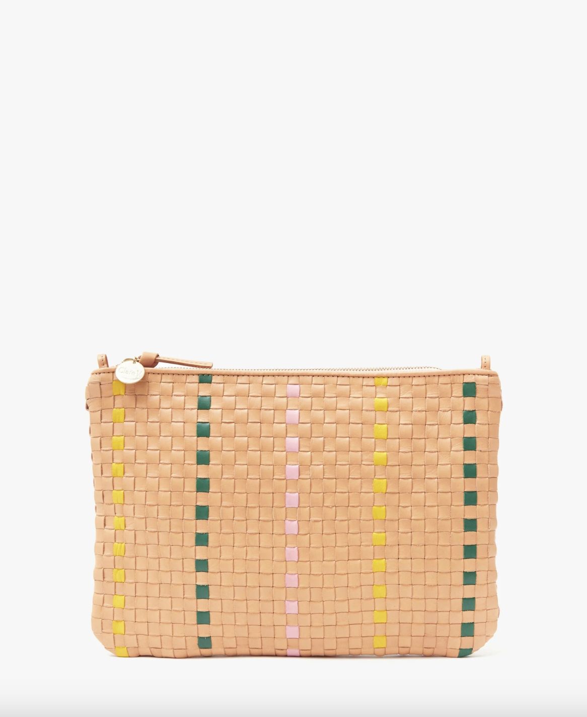 Clare V Flat Clutch in Bisque Weave