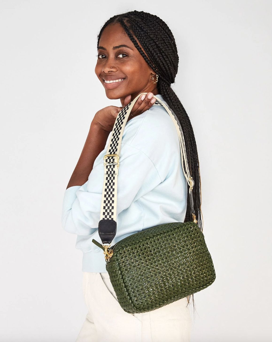 CV Checkered Crossbody Strap